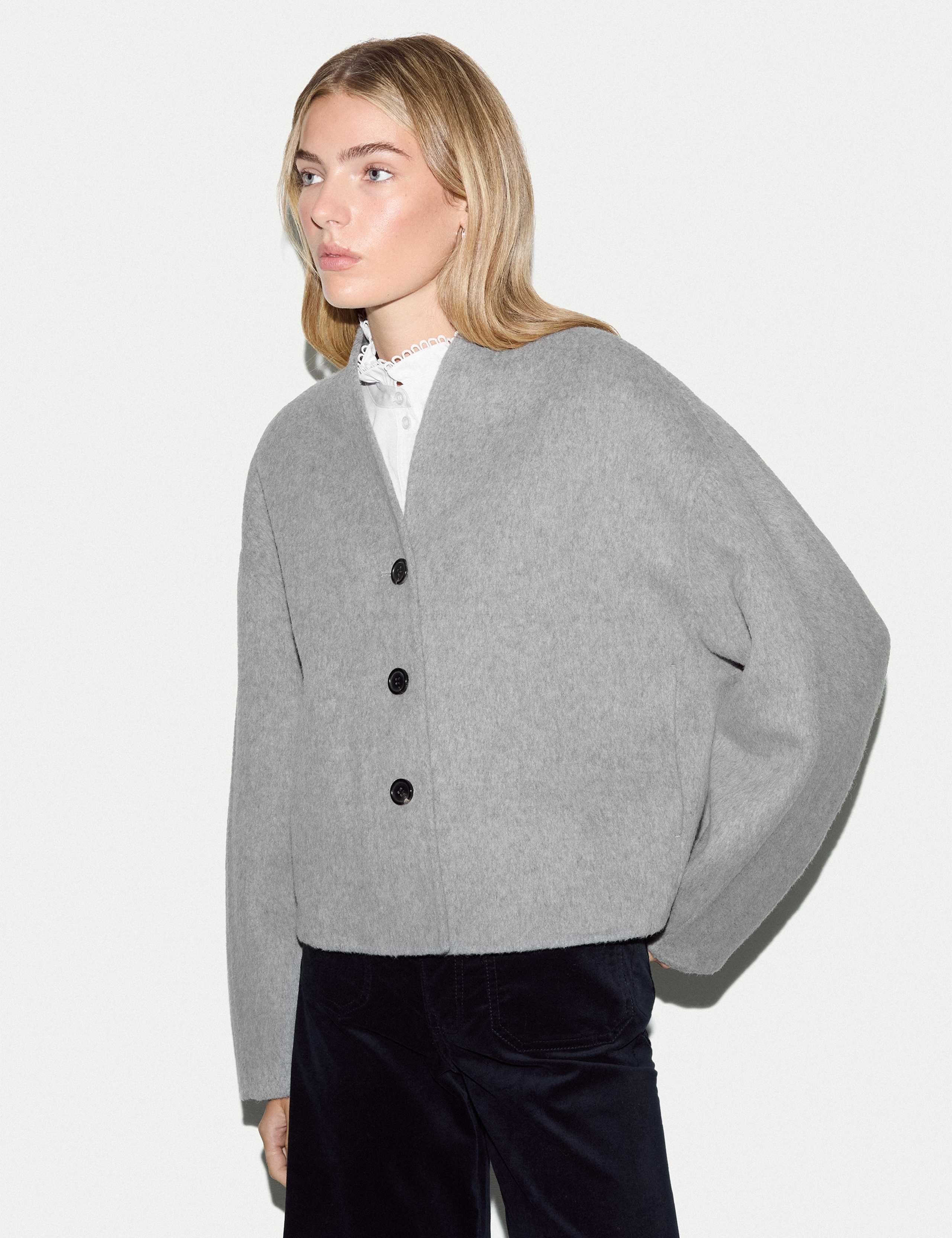 Pure Wool Double Faced Cropped Coat 1 of 5