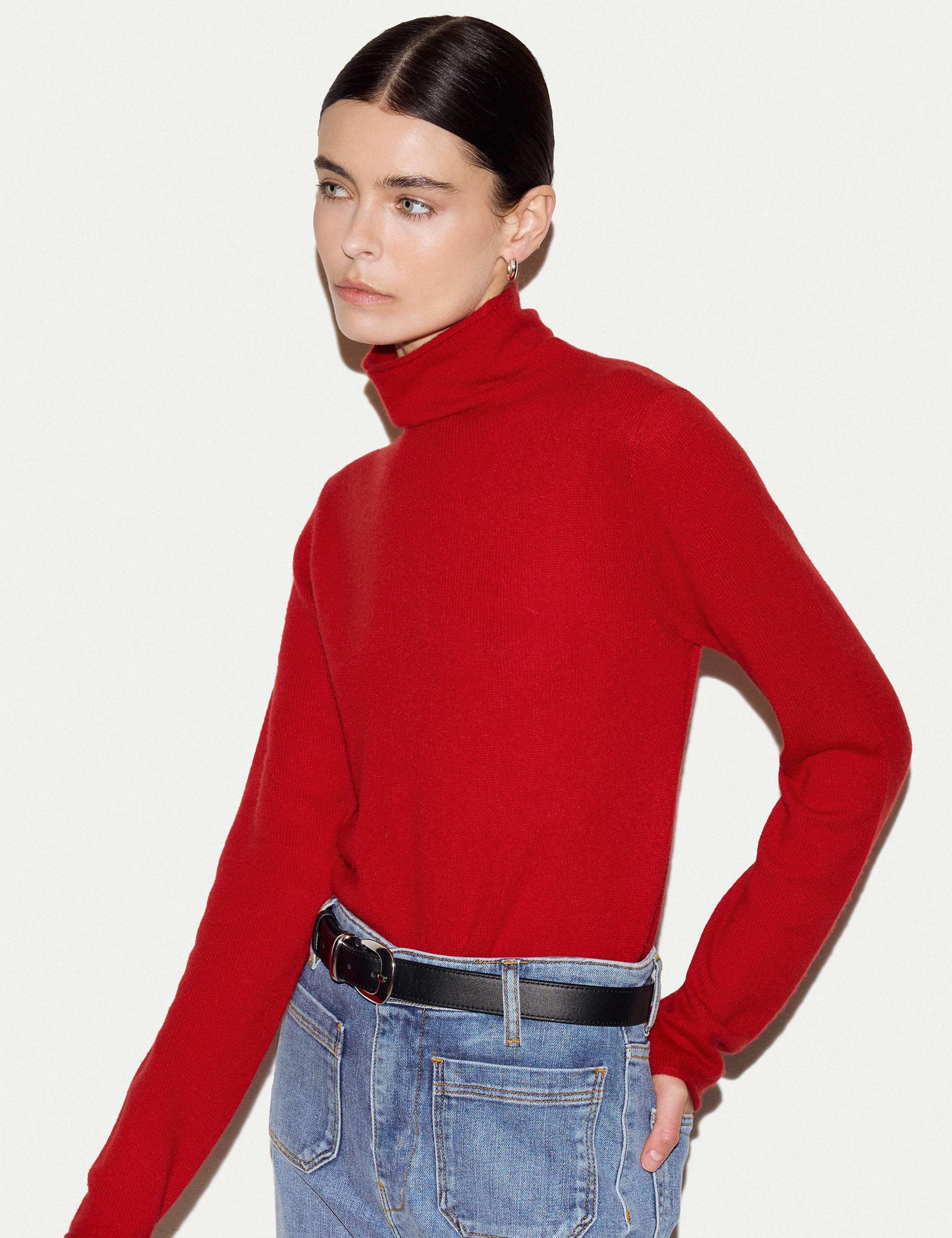 Pure Cashmere Polo Neck Slim Fit Jumper 1 of 5