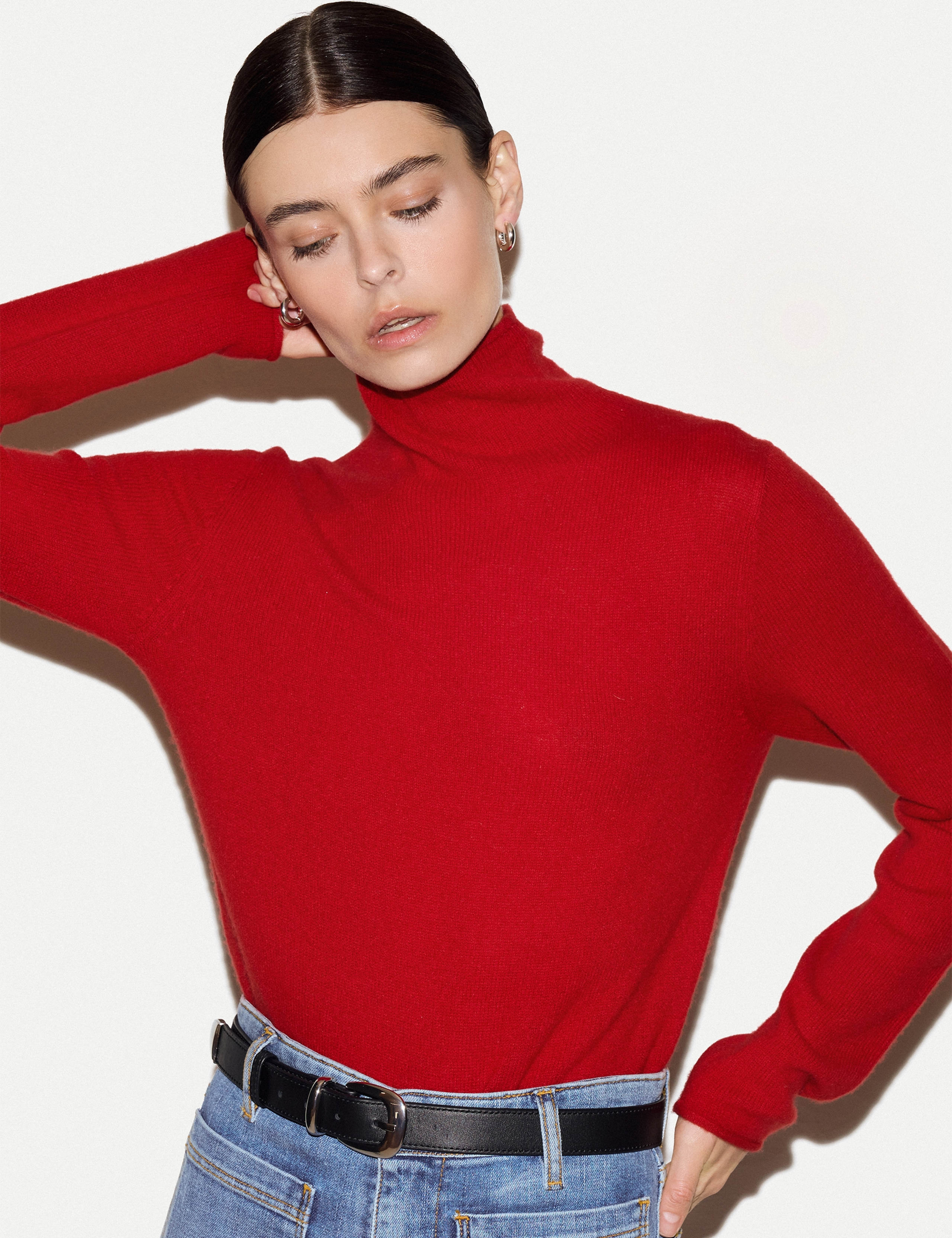 Pure Cashmere Polo Neck Slim Fit Jumper 3 of 5