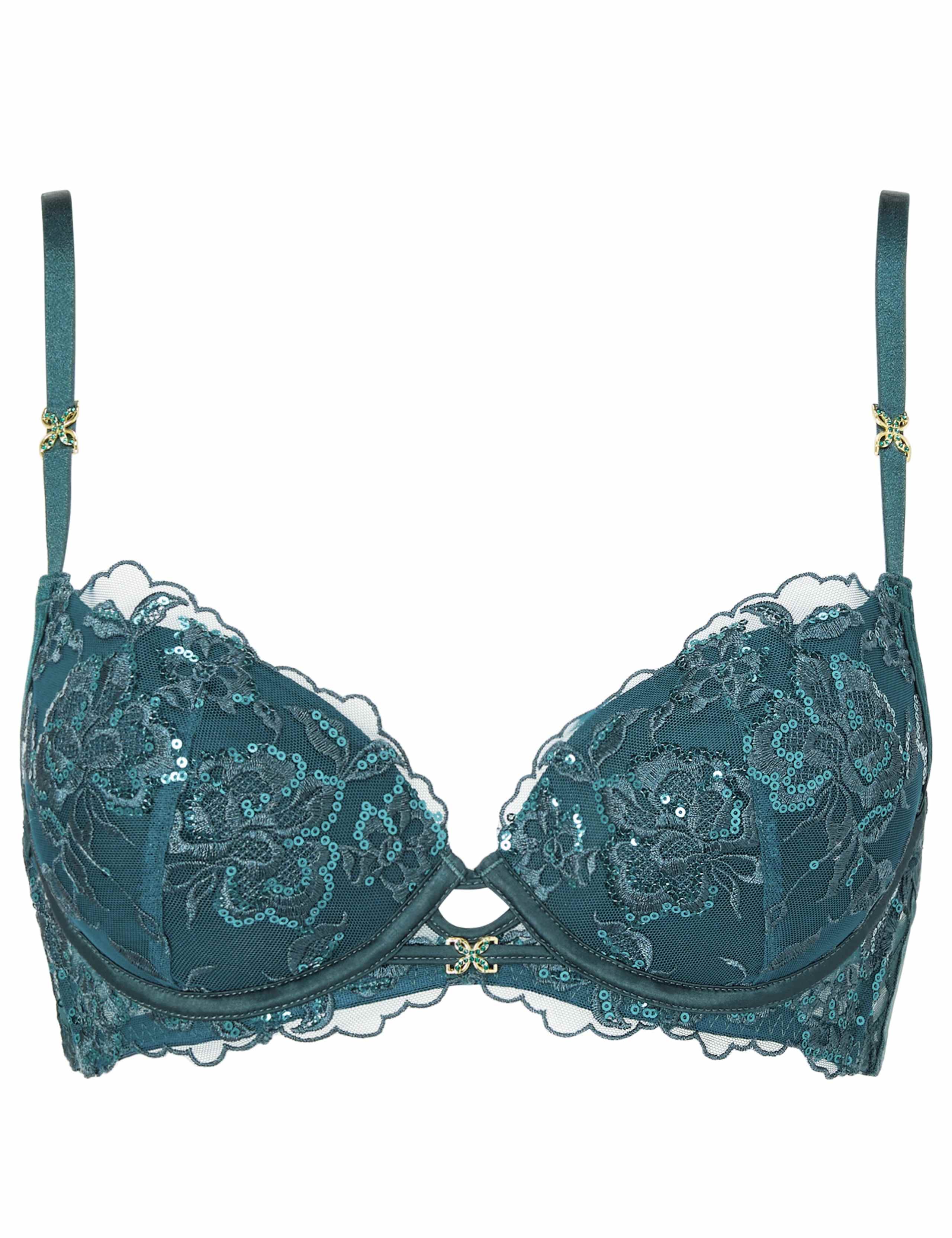 Embroidered Padded Plunge Bra 2 of 10