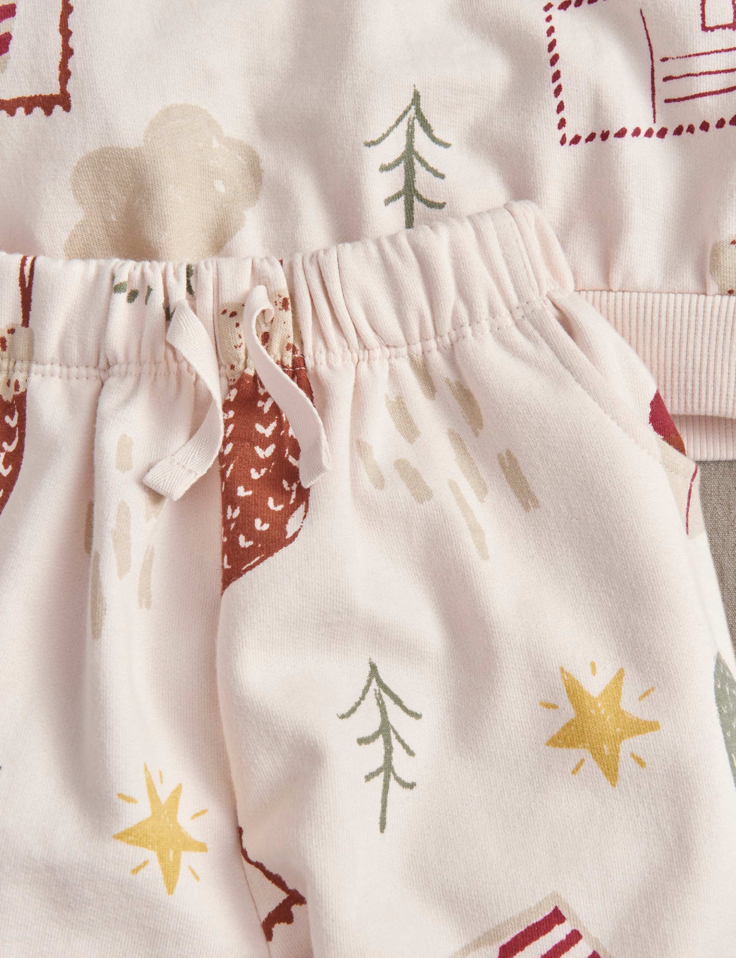 Pure Cotton Christmas Print Sweatshirt Set (0-3 Yrs) 8 of 8