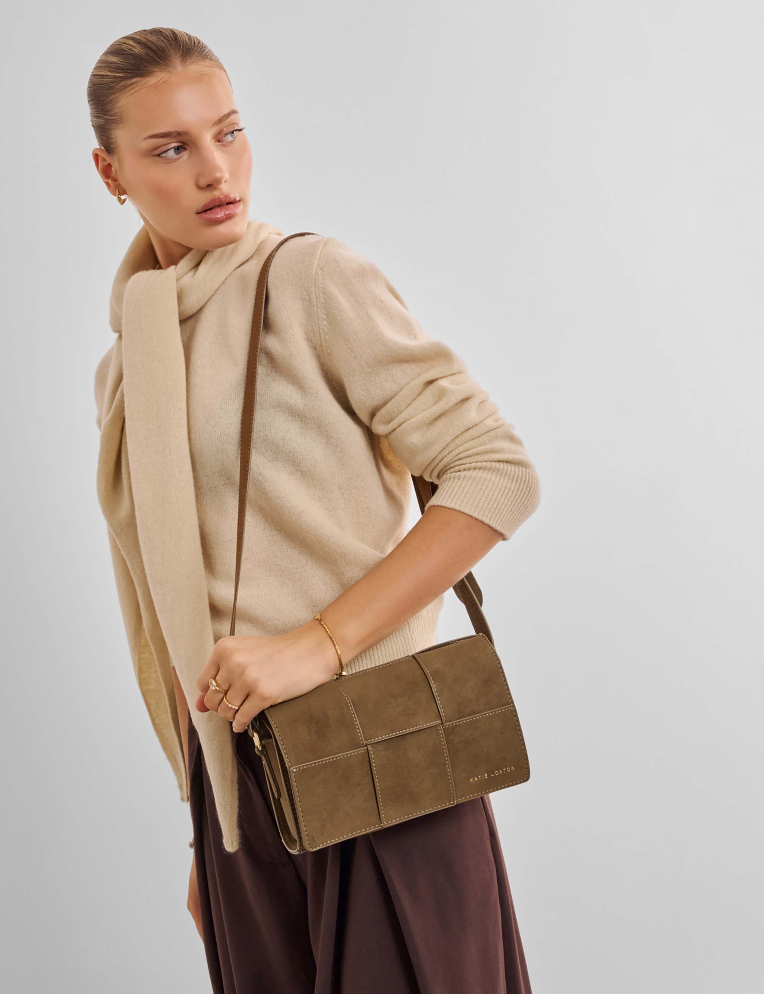 Suedette Woven Cross Body Bag 1 of 5