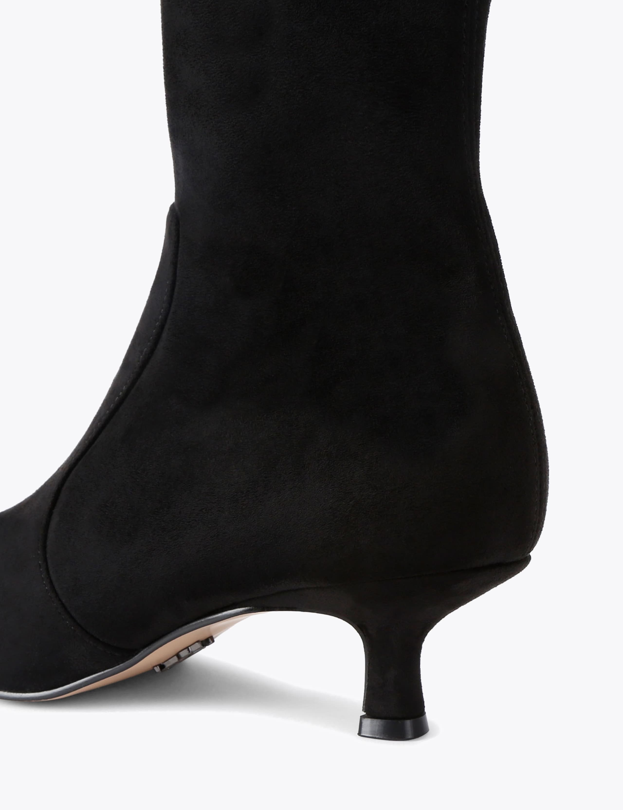 Checklist Suedette Pointed Toe Kitten Heel Ankle Boots 3 of 4