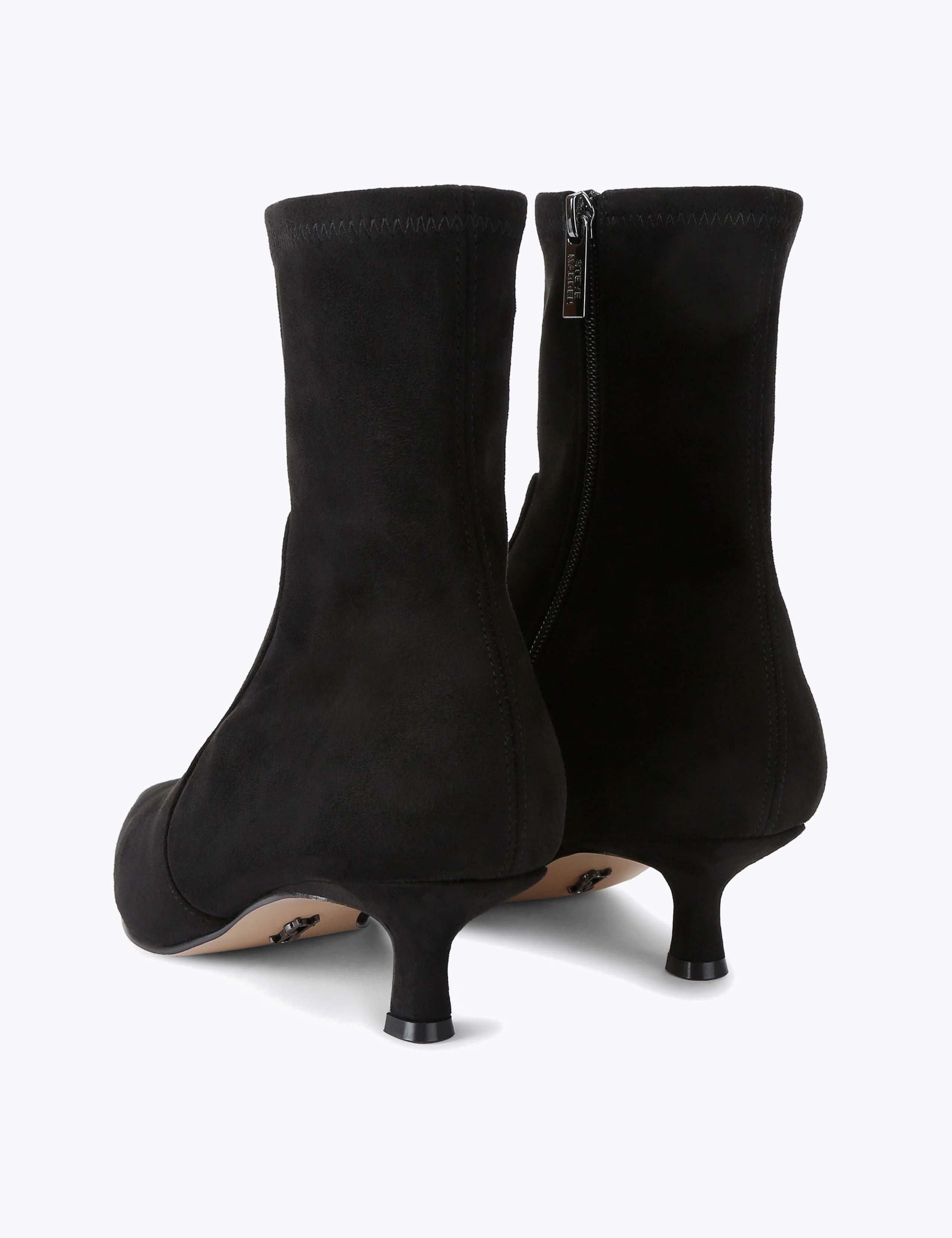 Checklist Suedette Pointed Toe Kitten Heel Ankle Boots 4 of 4