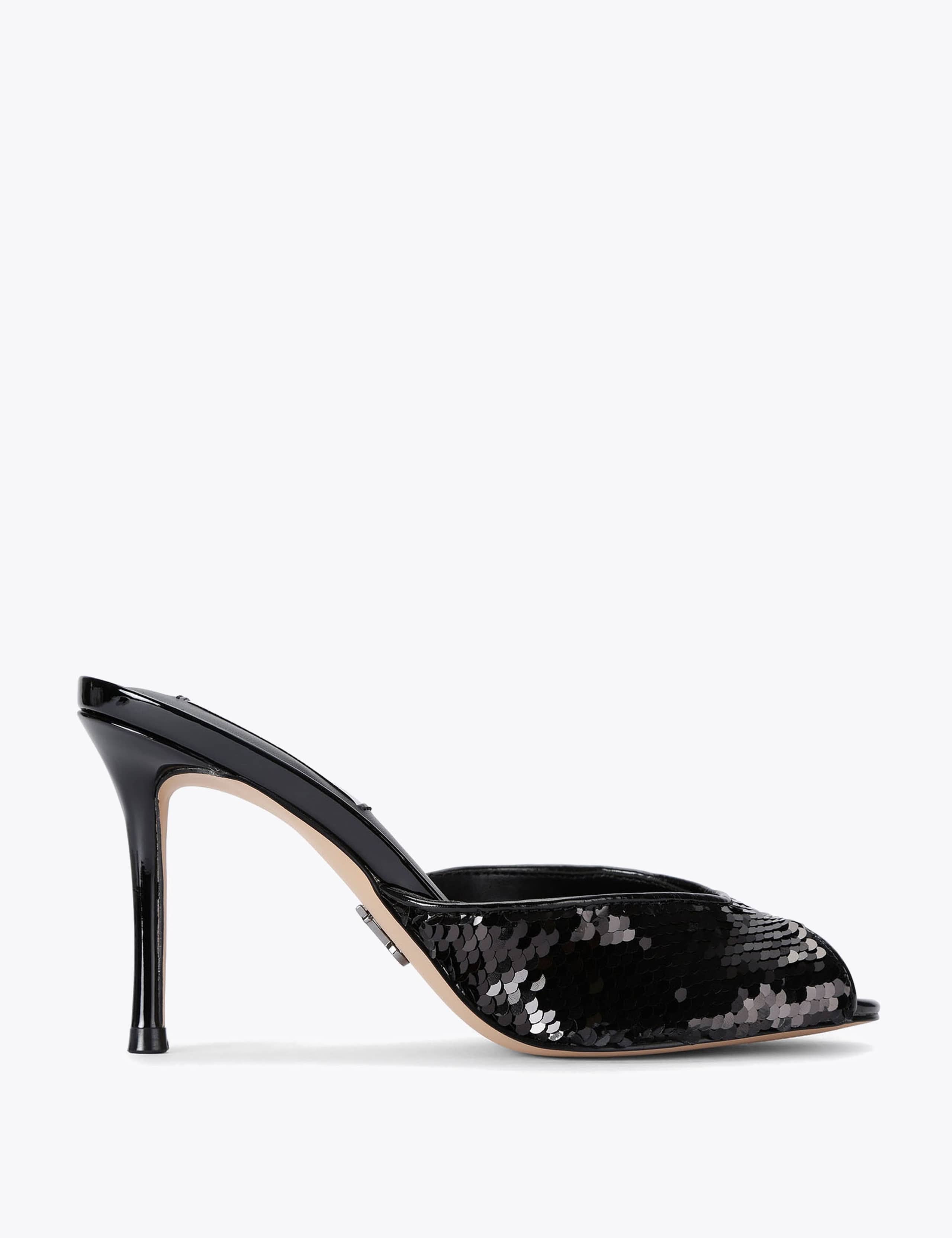 Rollout Sequin Open Toe Stiletto Mules 1 of 4