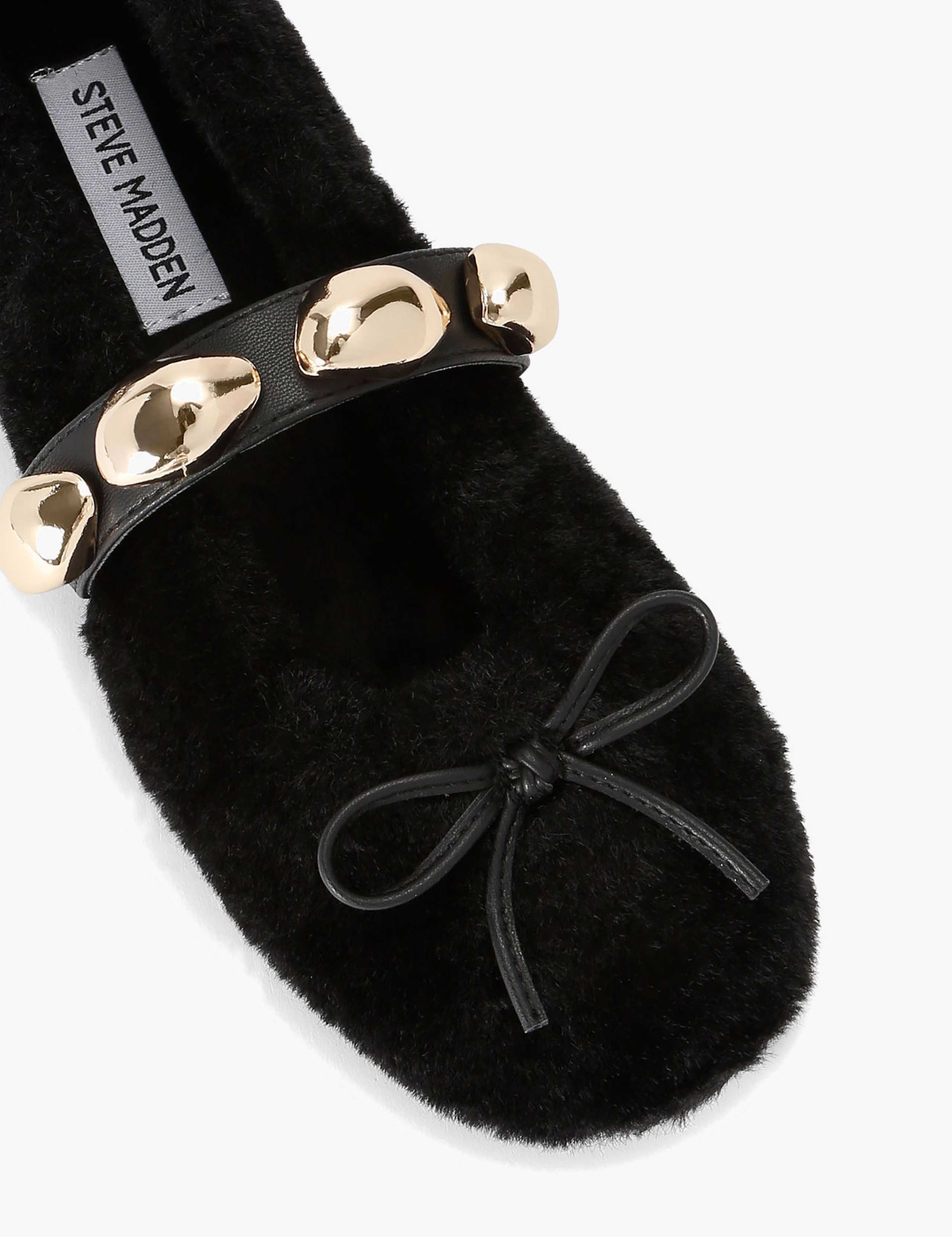 Toasted Faux Fur Bow Buckle Pump Slippers 3 of 4