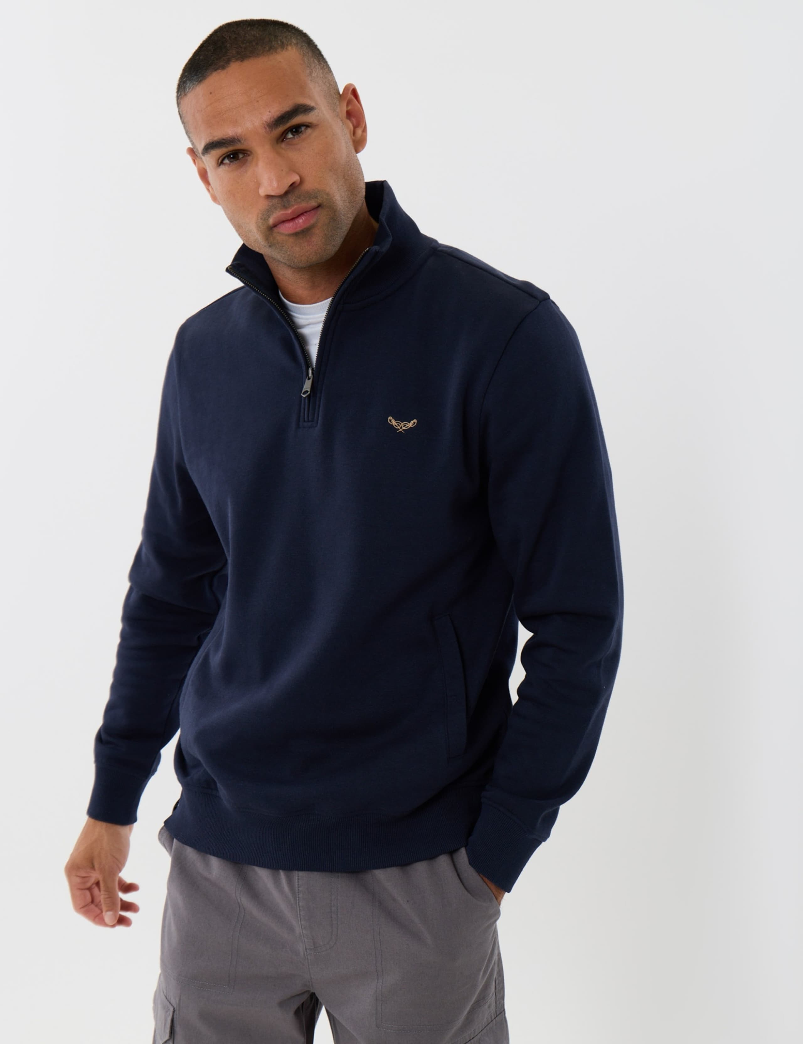 Cotton Rich Quarter Zip Sweatshirt 1 of 5