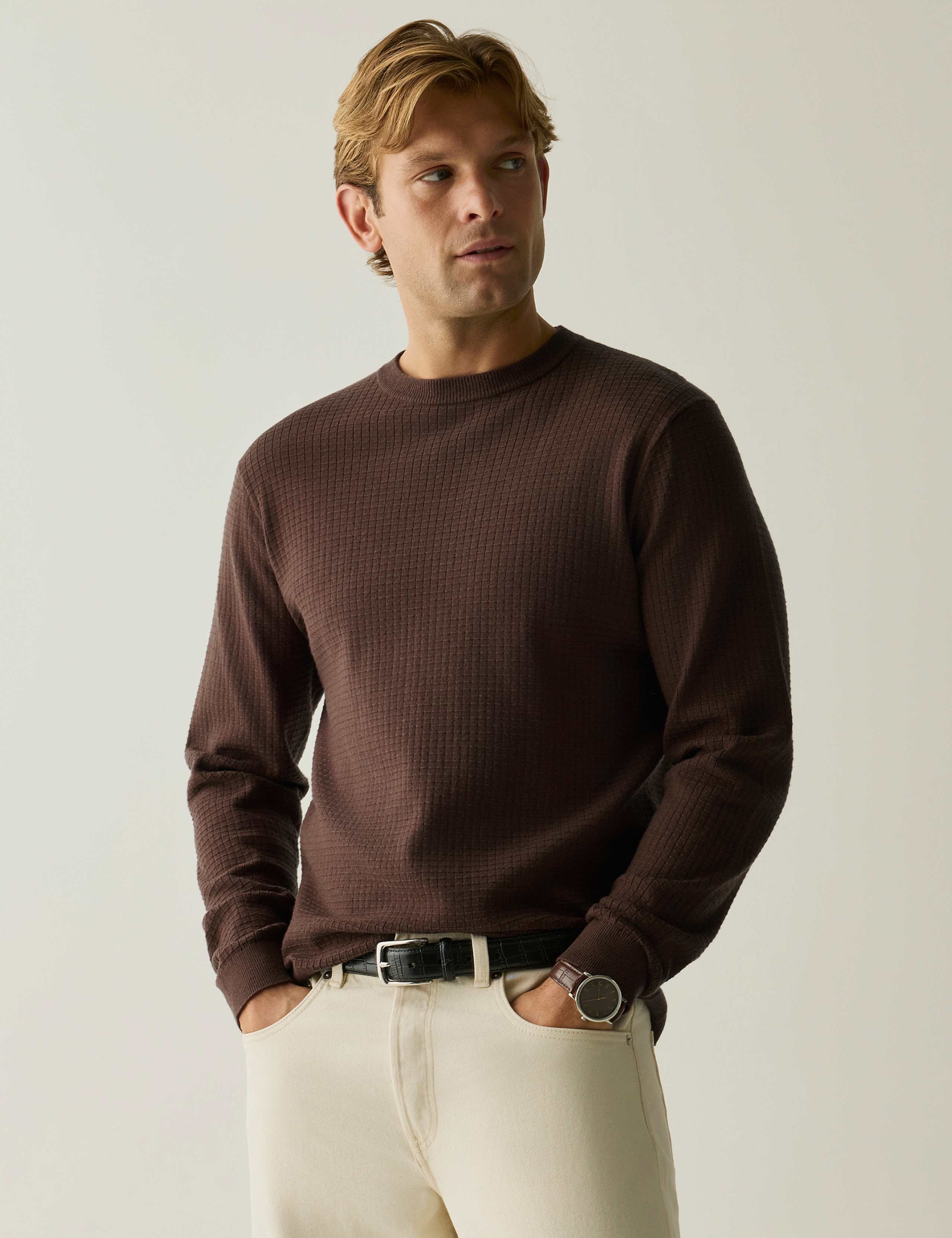 Cable Knit Crew Neck Jumper 1 of 7