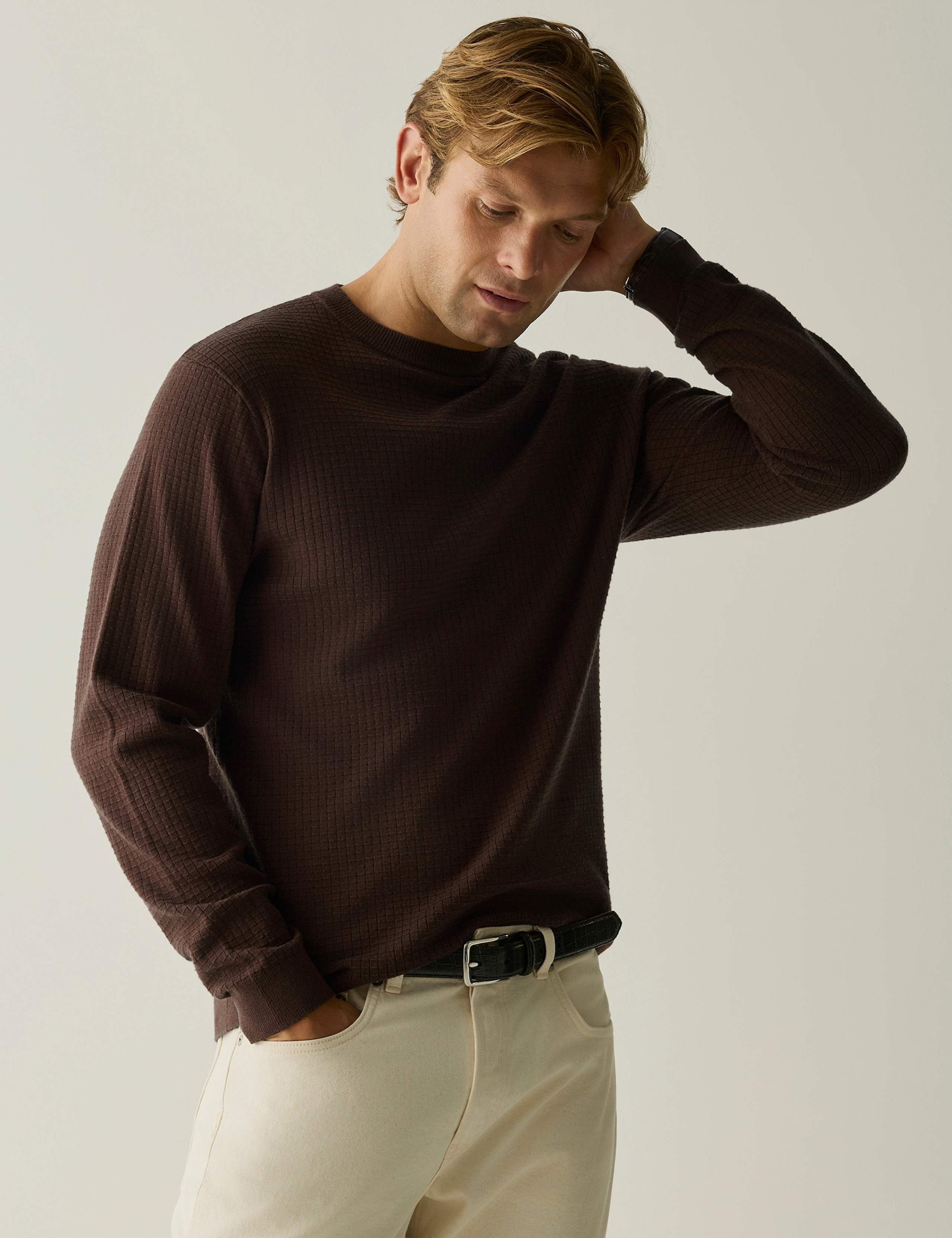 Cable Knit Crew Neck Jumper 5 of 7