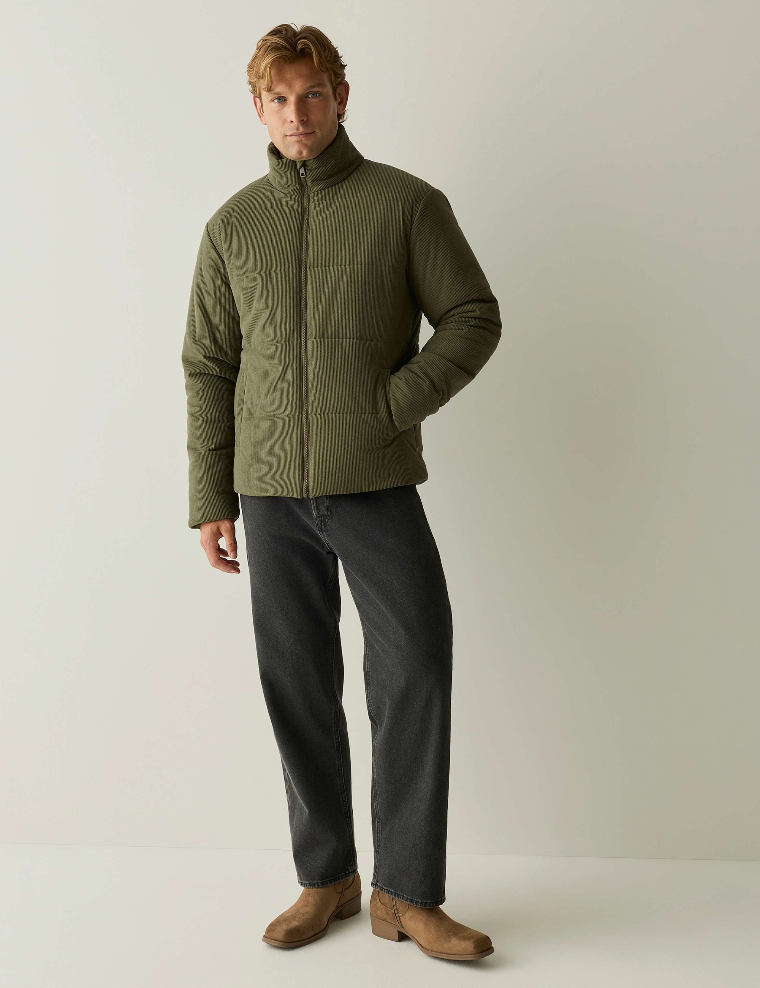 Corduroy Quilted Puffer Jacket 3 of 6