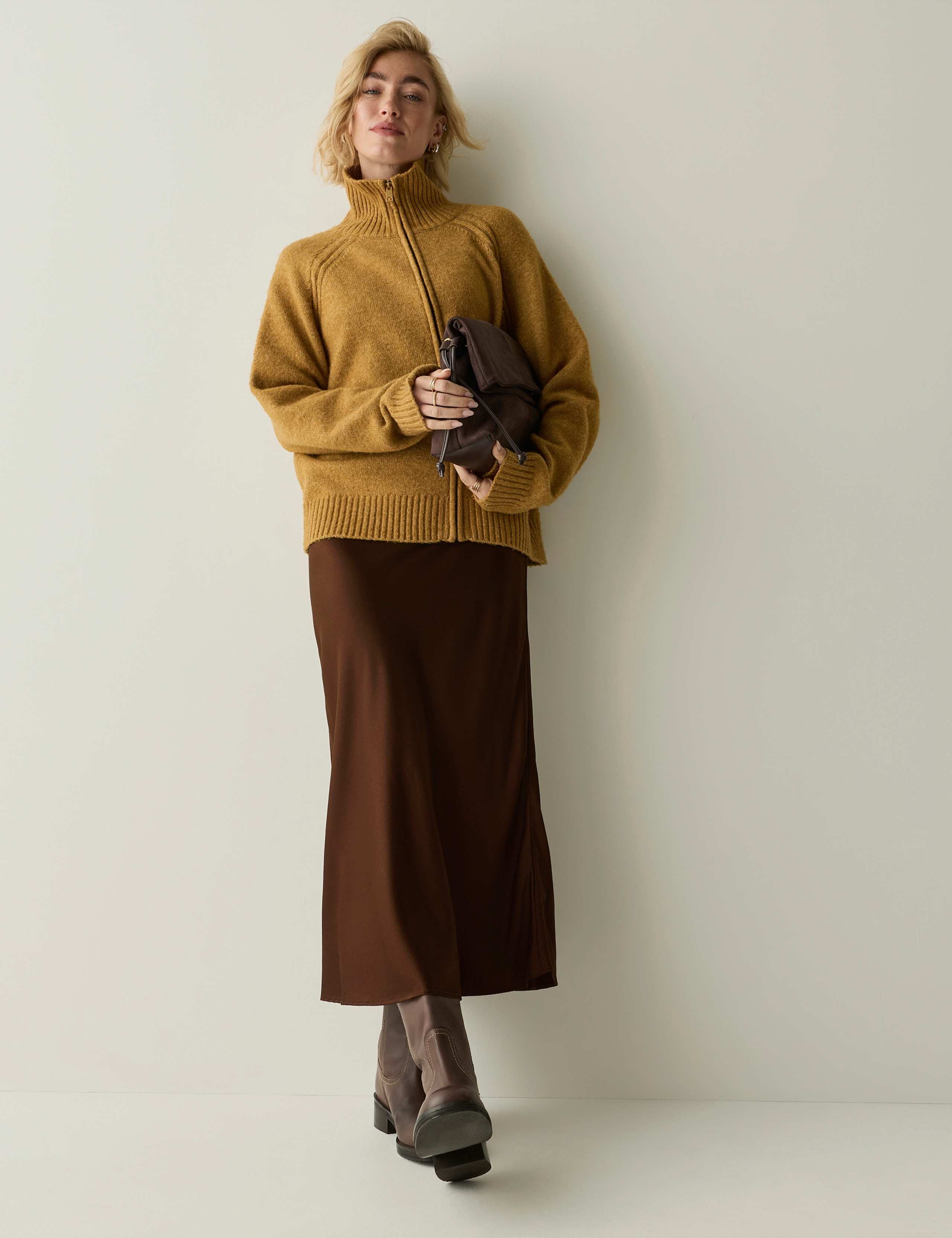 Satin Midi Slip Skirt 3 of 7