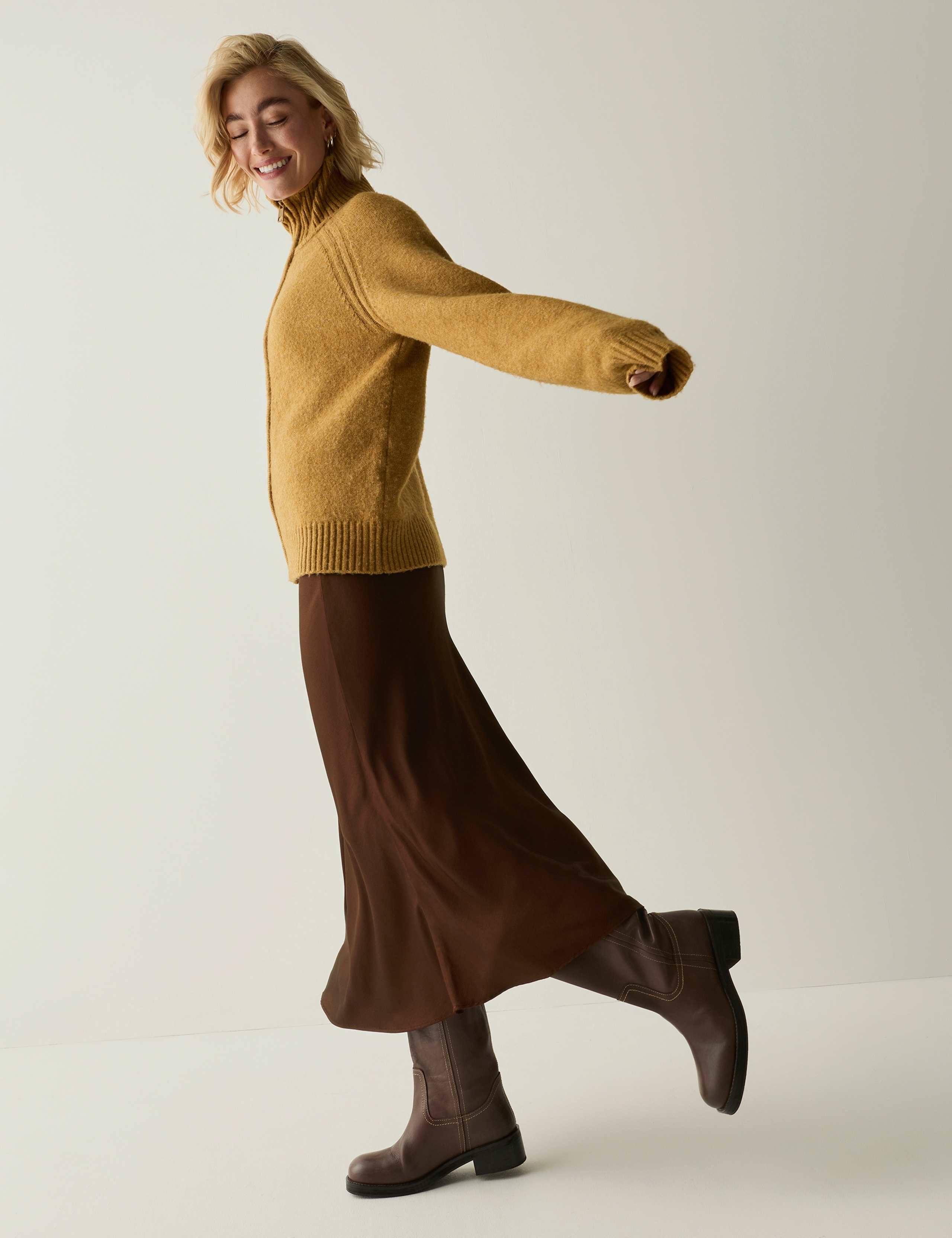 Satin Midi Slip Skirt 4 of 7