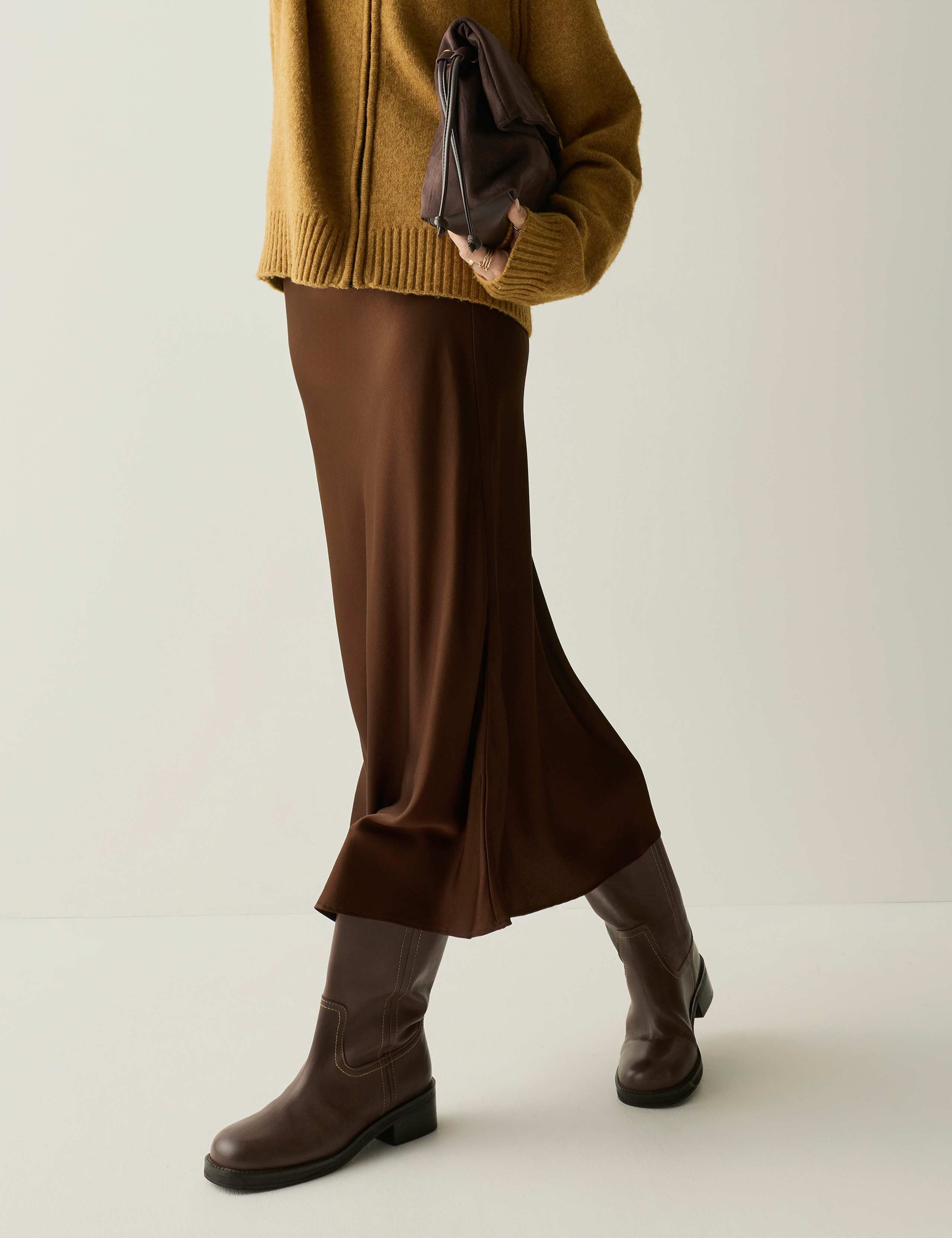 Satin Midi Slip Skirt 7 of 7