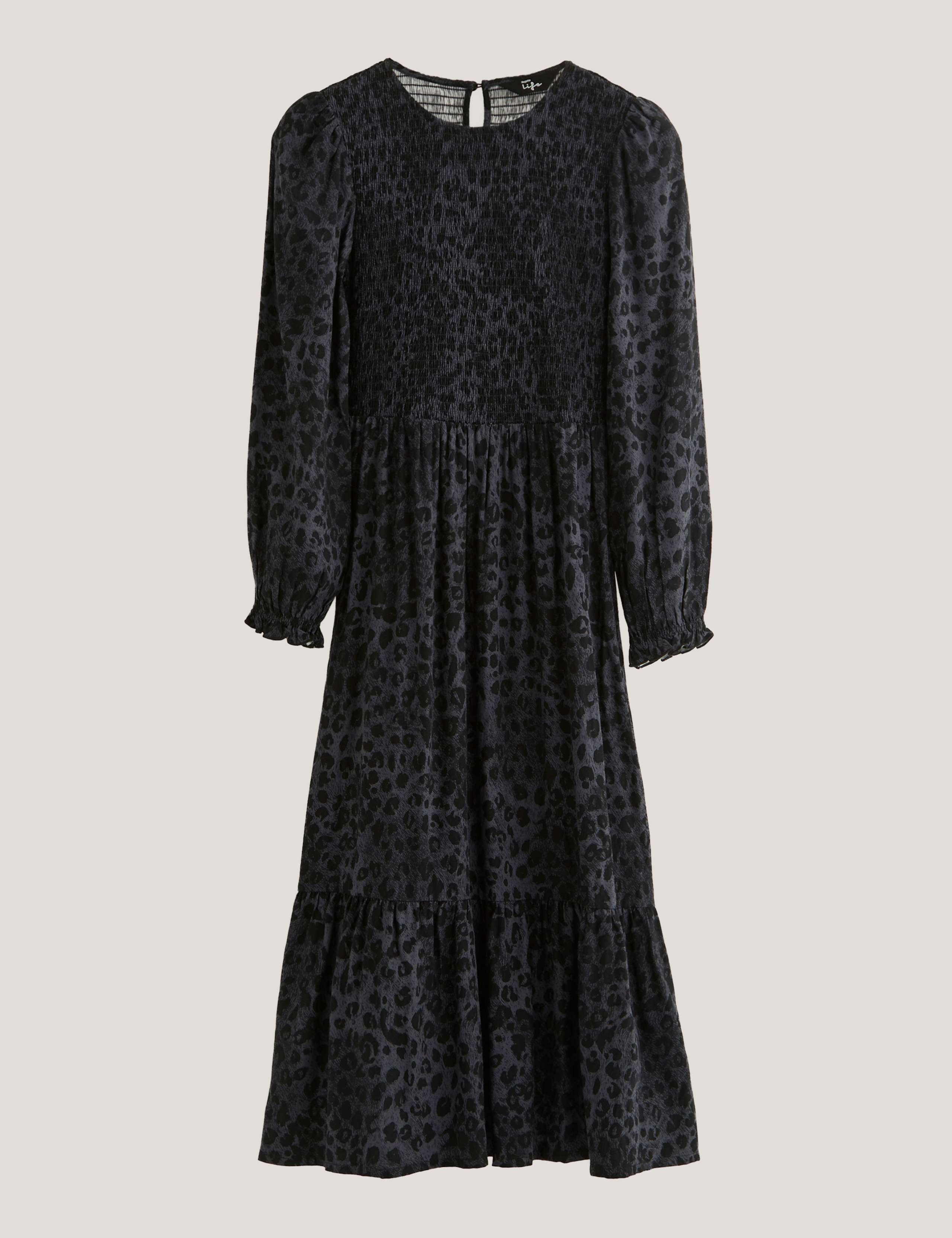 Textured Shirred Maxi Tiered Dress 2 of 7