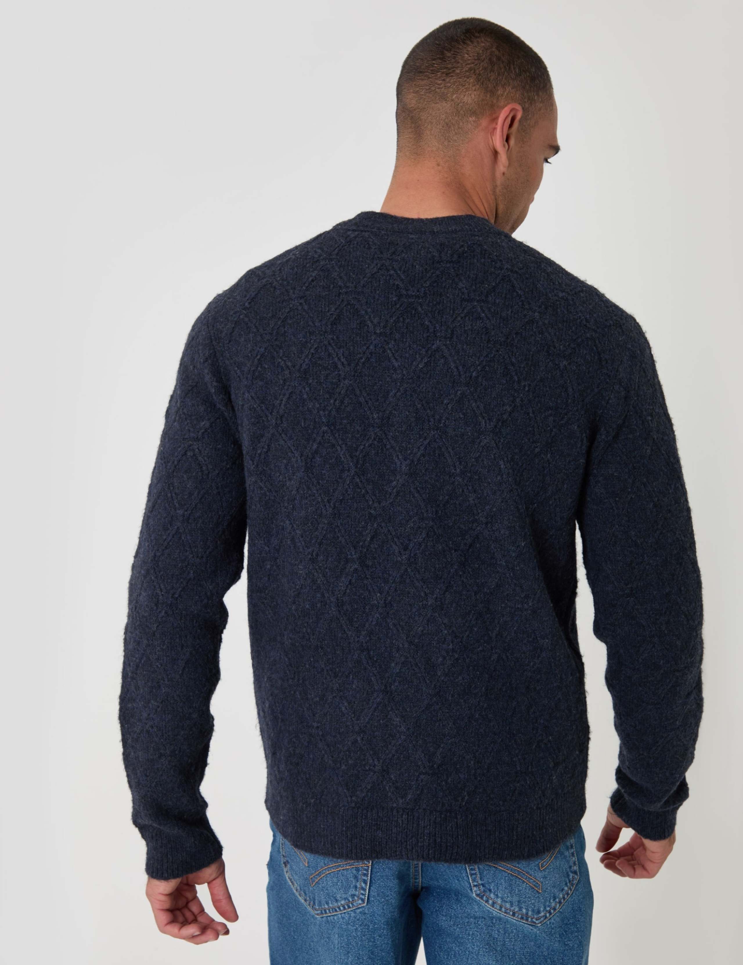 Wool Blend Cable Knit V Neck Cardigan 5 of 6