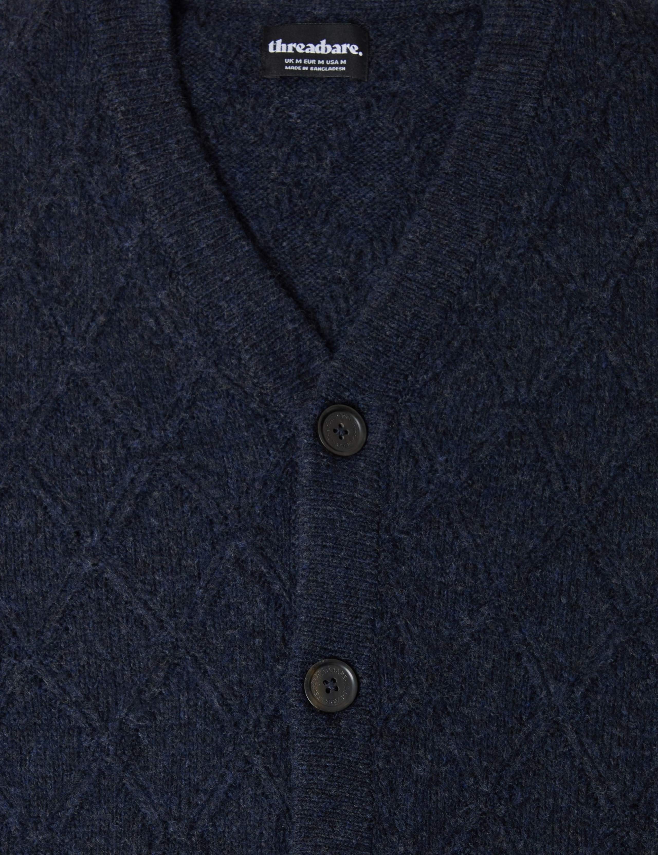 Wool Blend Cable Knit V Neck Cardigan 6 of 6