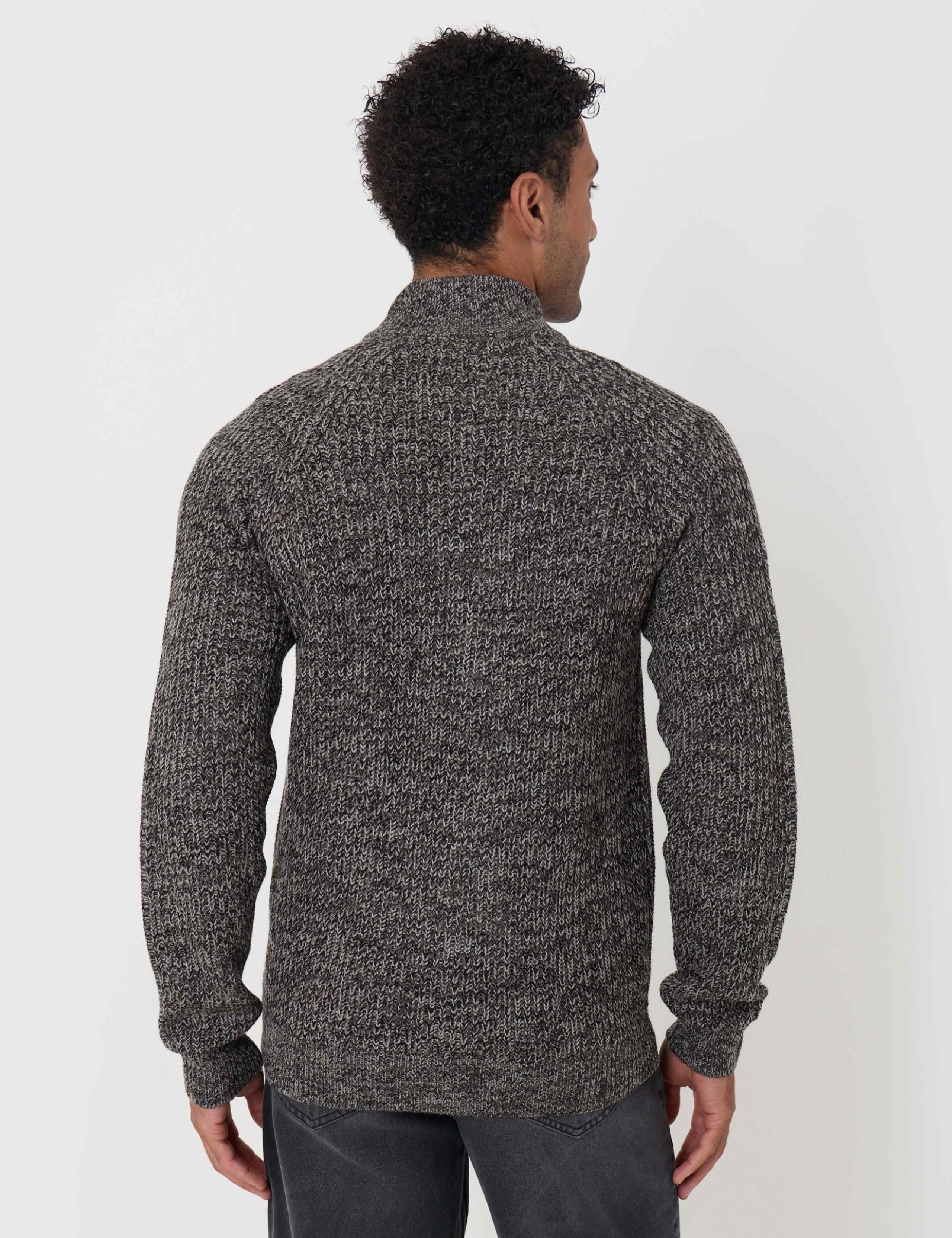 Textured Funnel Neck Zip Up Cardigan 6 of 7