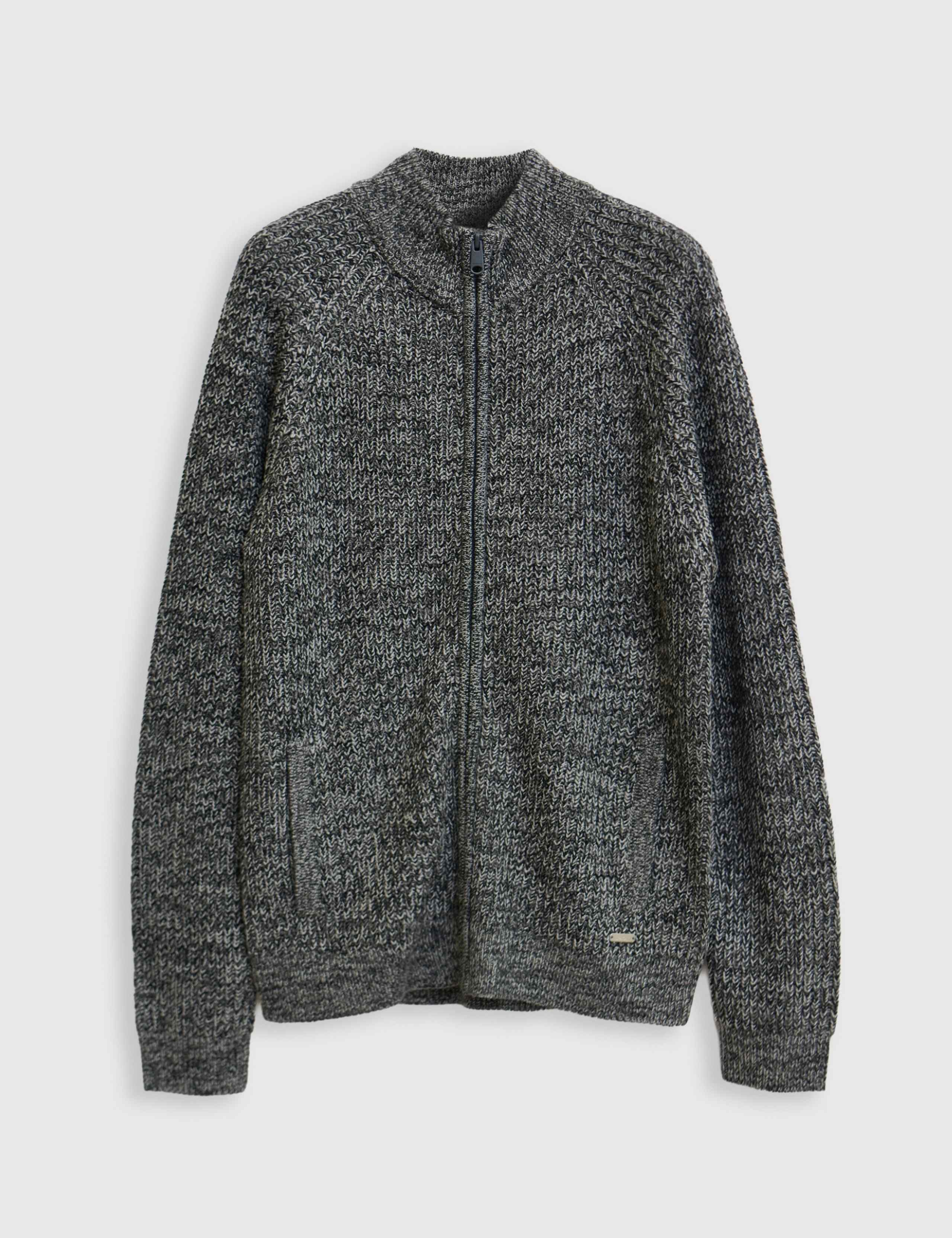 Textured Funnel Neck Zip Up Cardigan 2 of 7