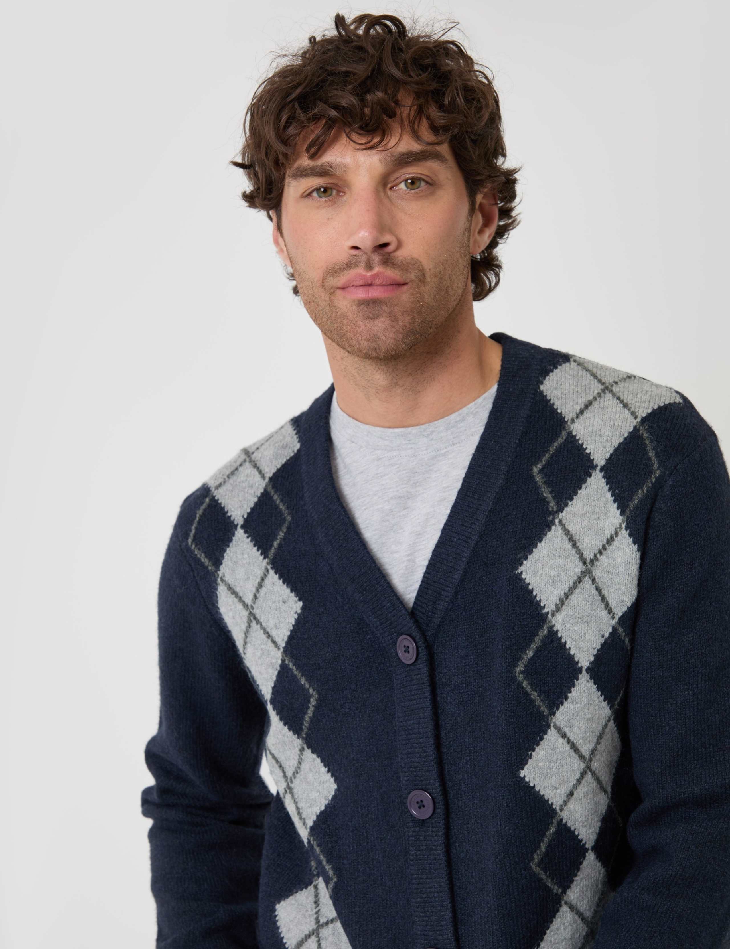 Argyle V-Neck Cardigan 4 of 5