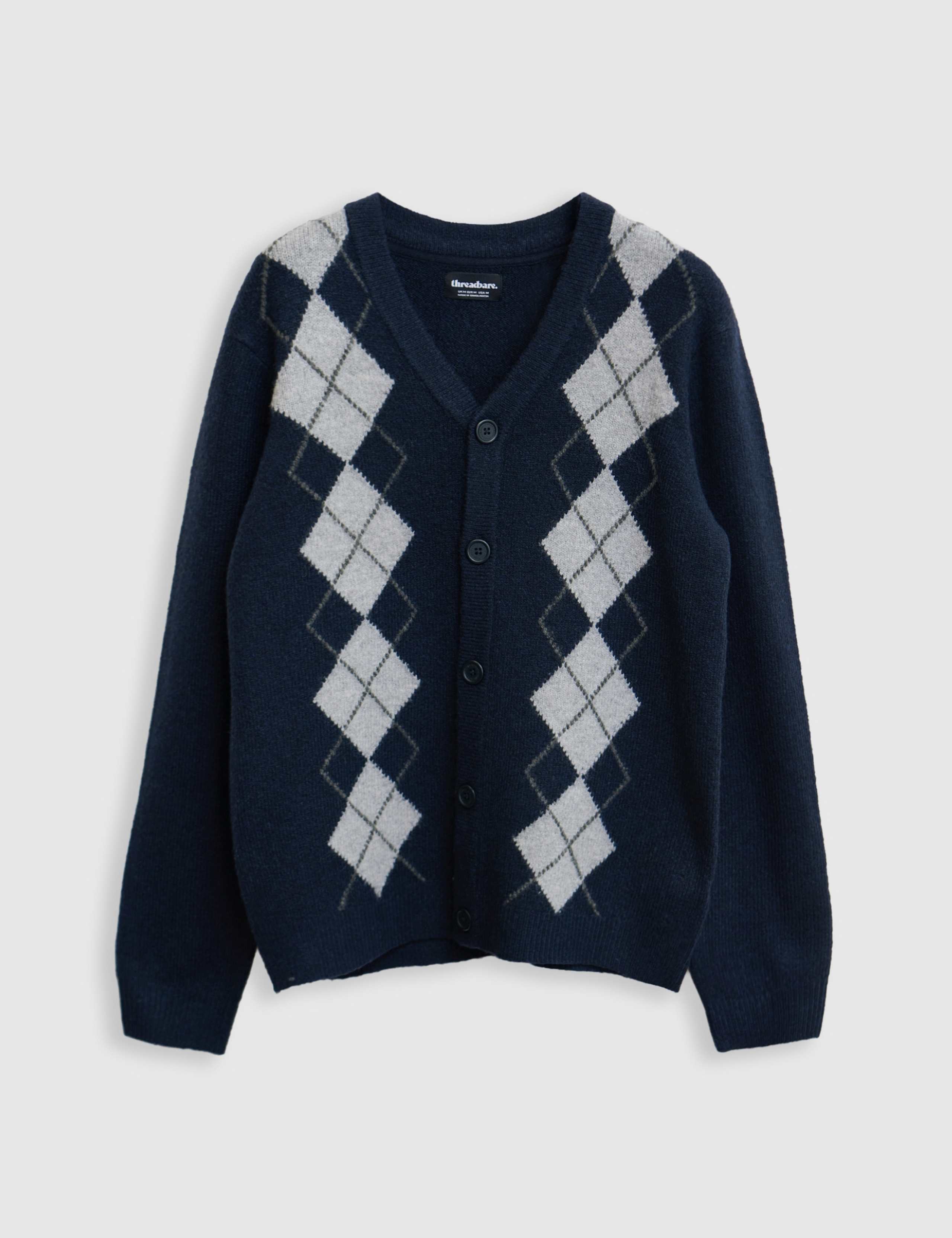 Argyle V-Neck Cardigan 2 of 5