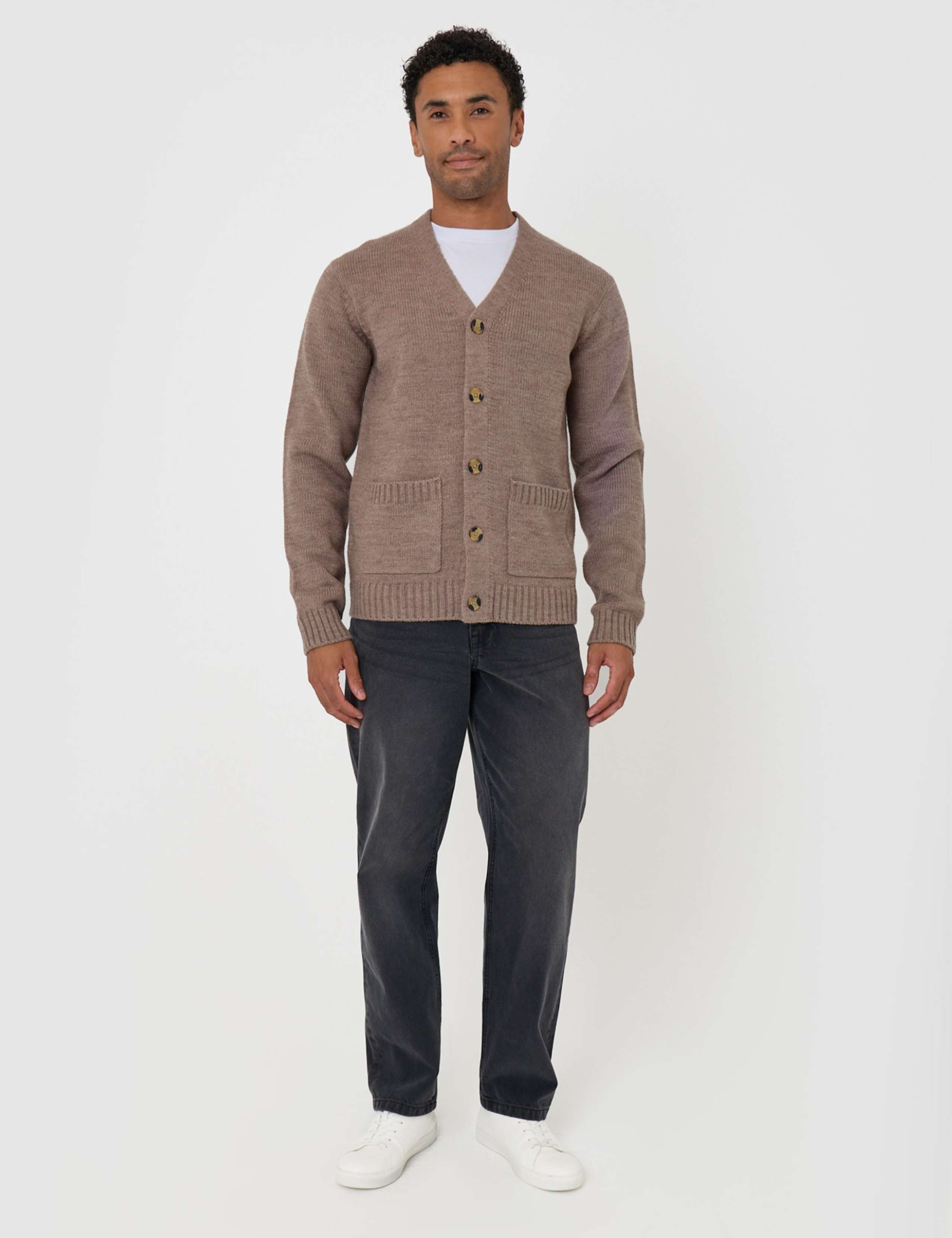 Wool Blend V Neck Cardigan 3 of 7