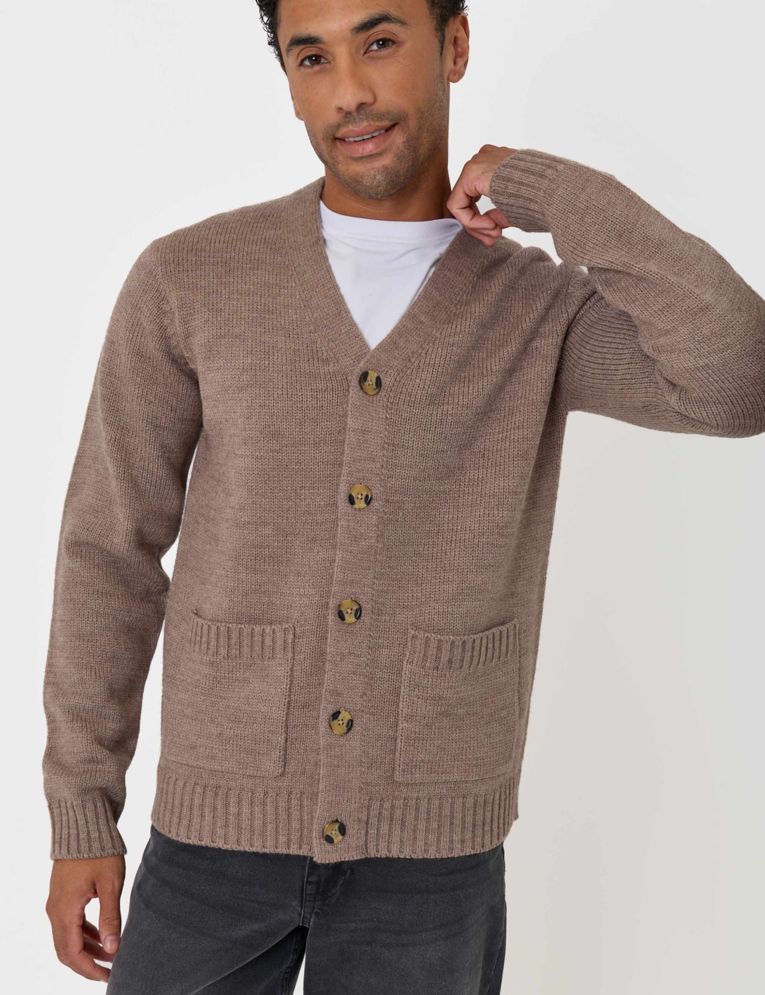 Wool Blend V Neck Cardigan 5 of 7