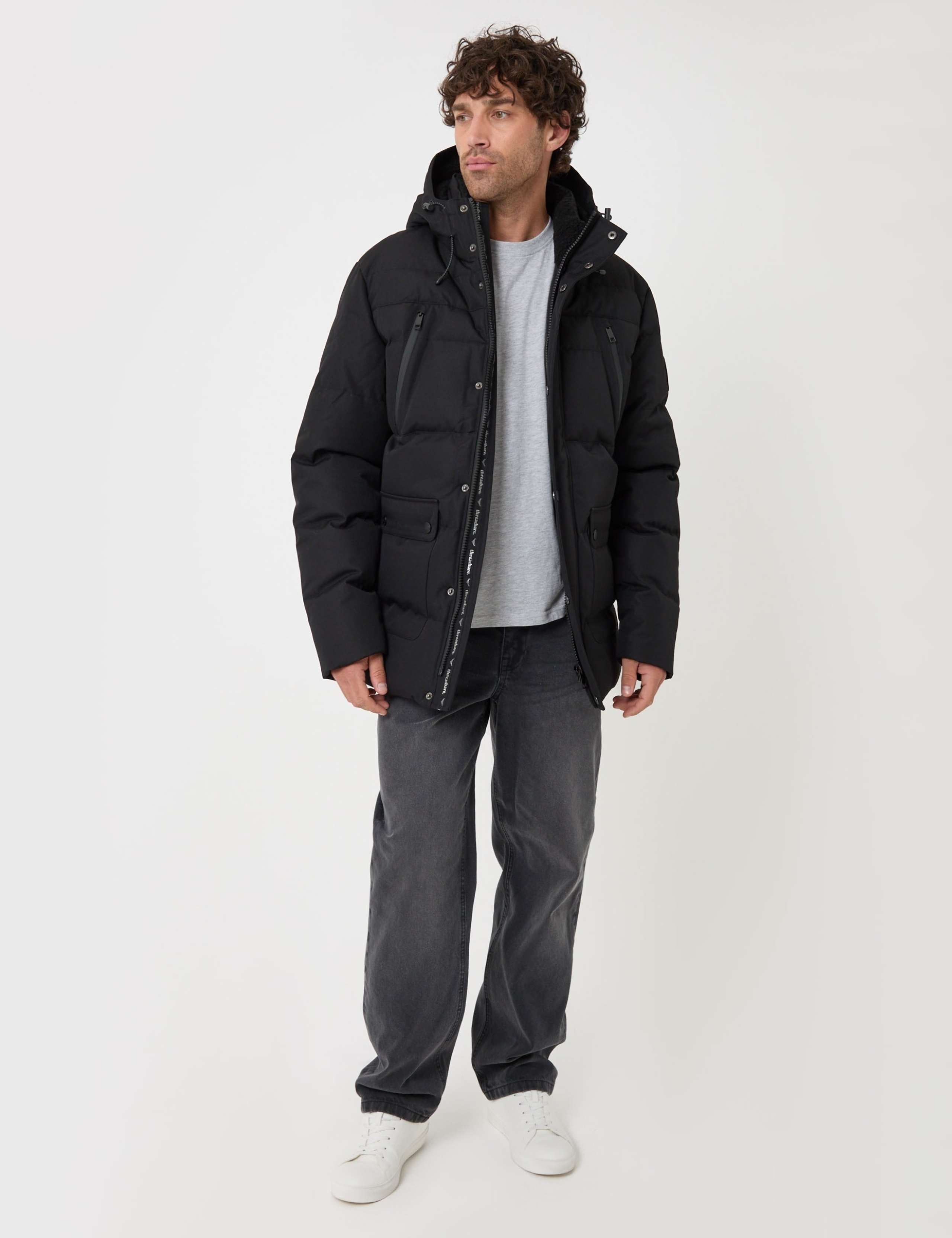 Showerproof Borg Lined Hooded Puffer Jacket 3 of 8