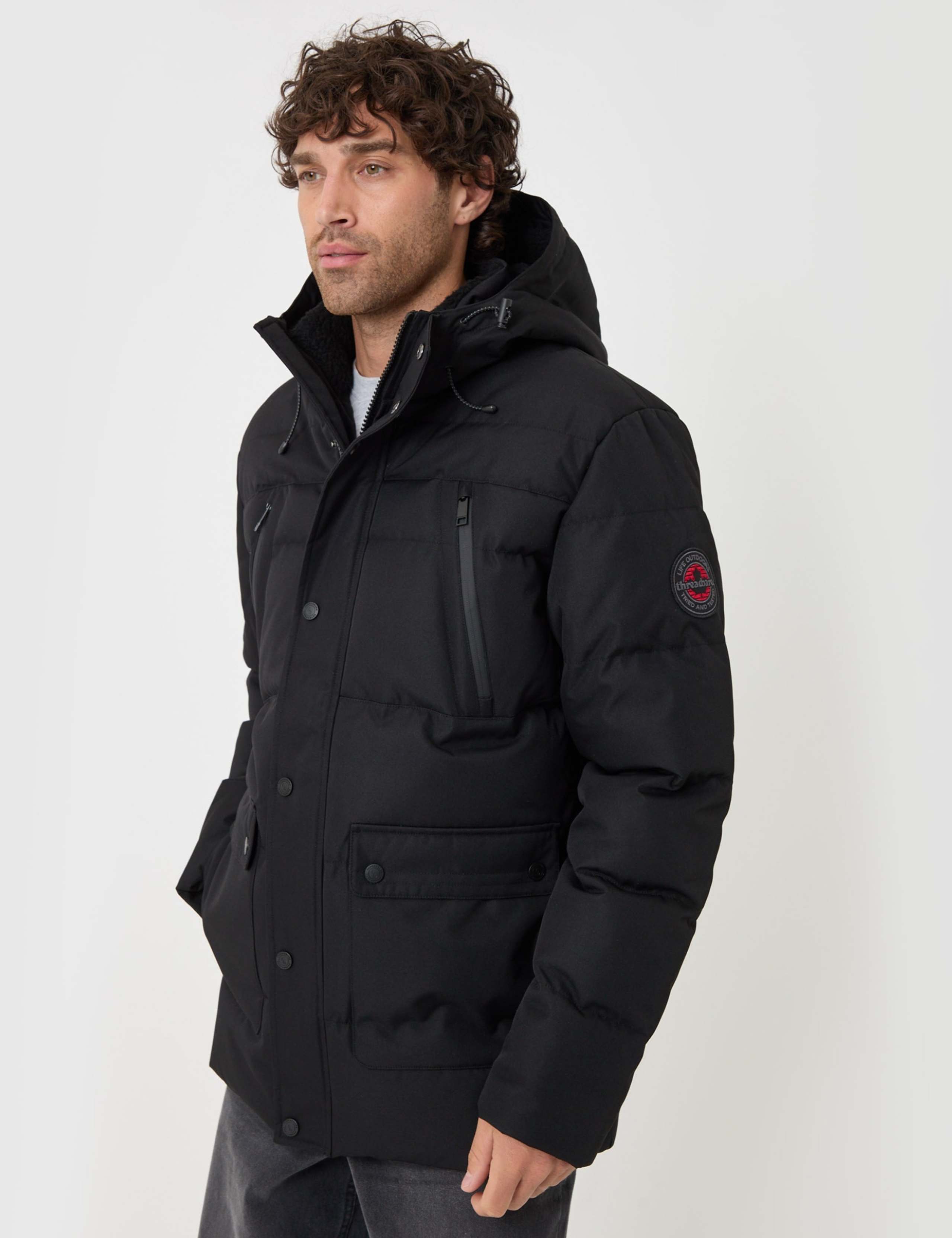 Showerproof Borg Lined Hooded Puffer Jacket 4 of 8