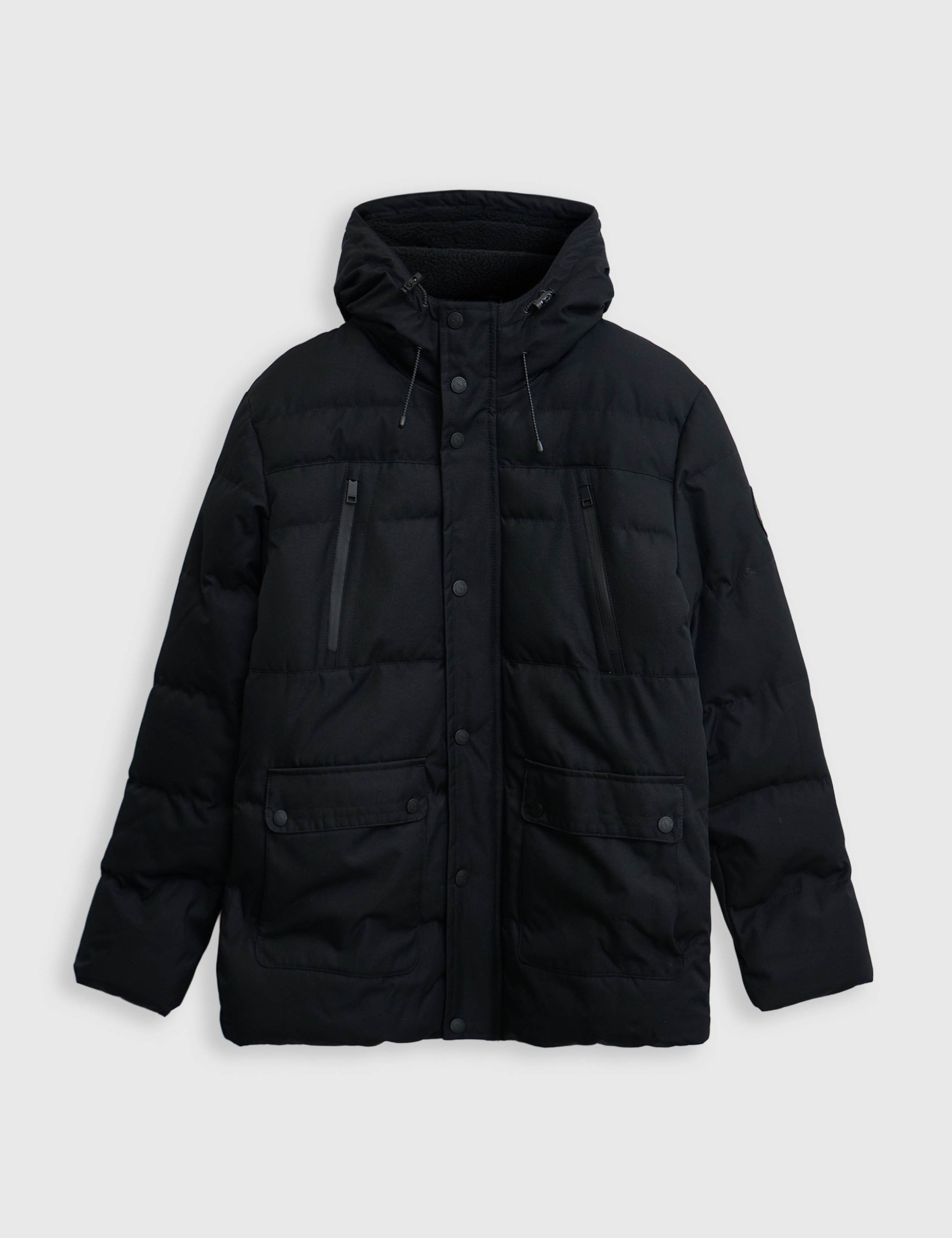 Showerproof Borg Lined Hooded Puffer Jacket 2 of 8
