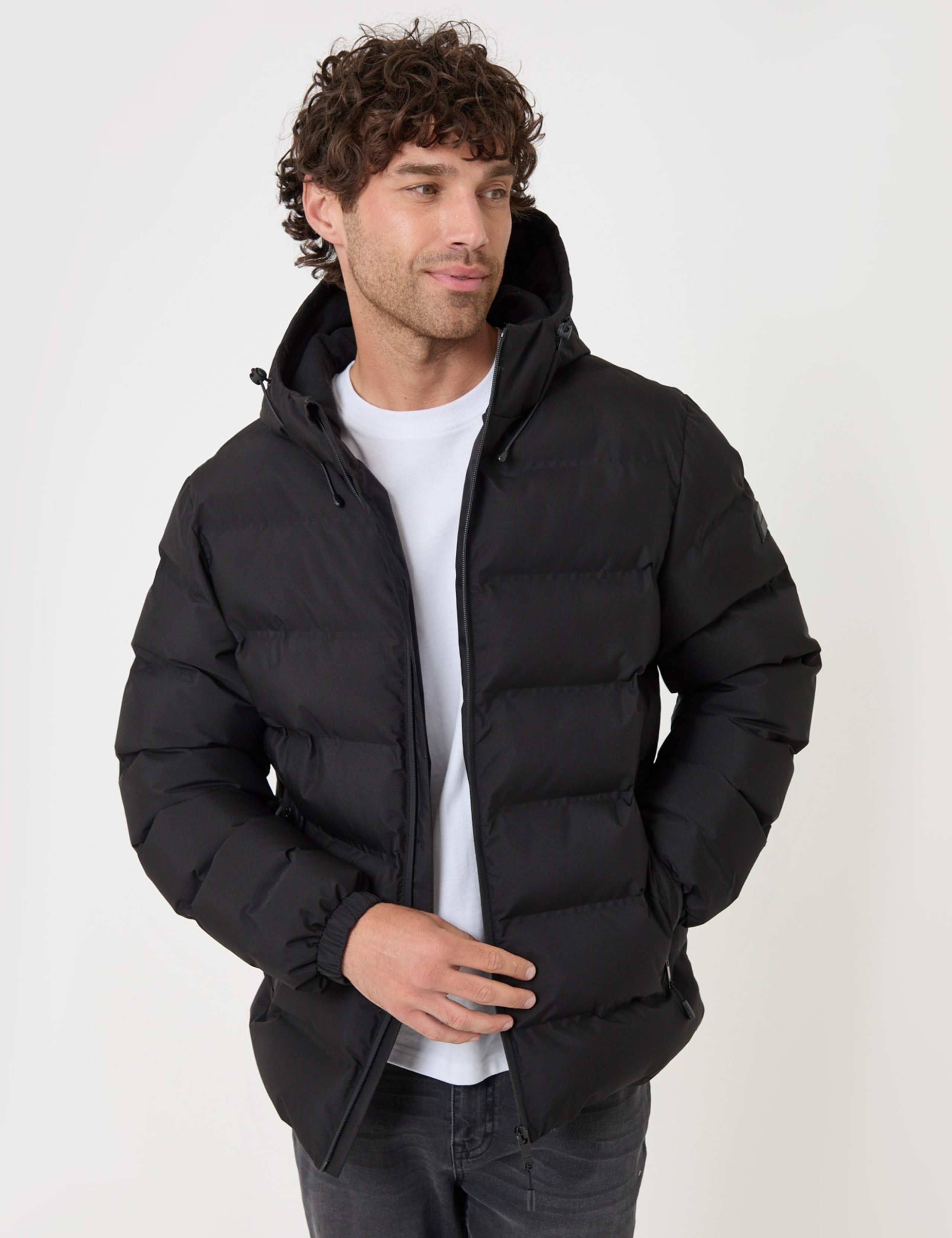 Showerproof Borg Lined Hooded Puffer Jacket 4 of 6