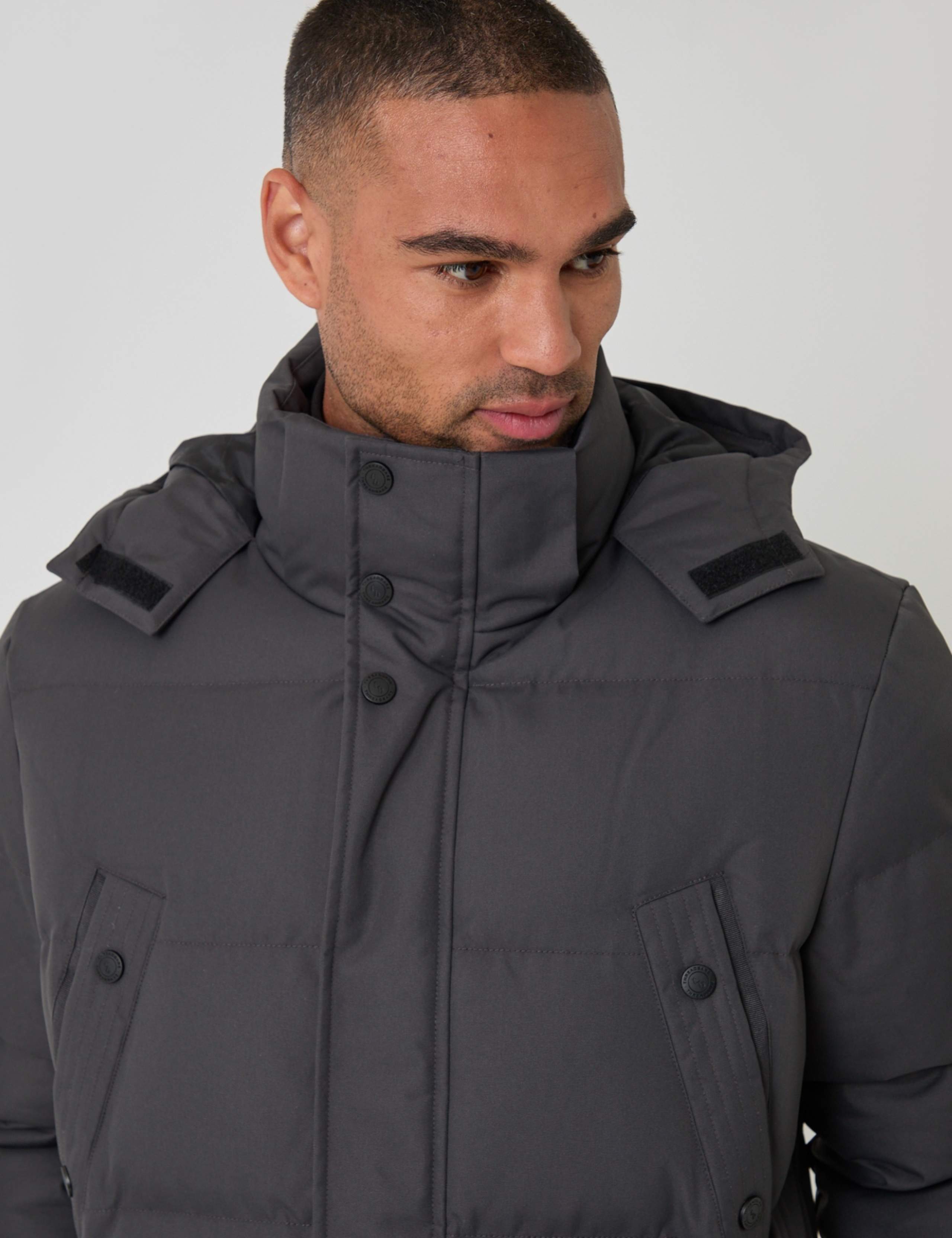 Hooded Puffer Jacket with Adjustable Waist 3 of 6