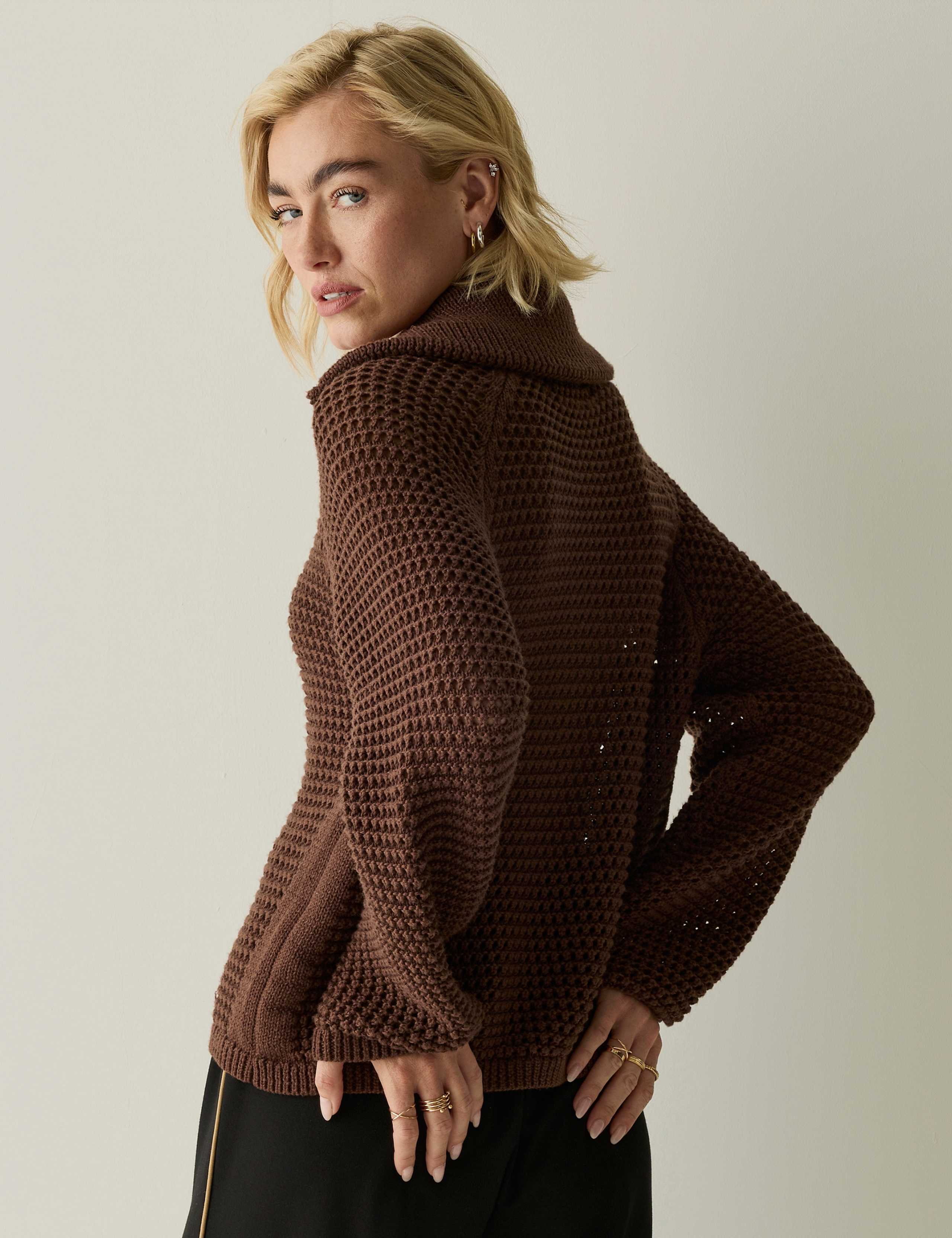 Textured Collared Cardigan 6 of 8
