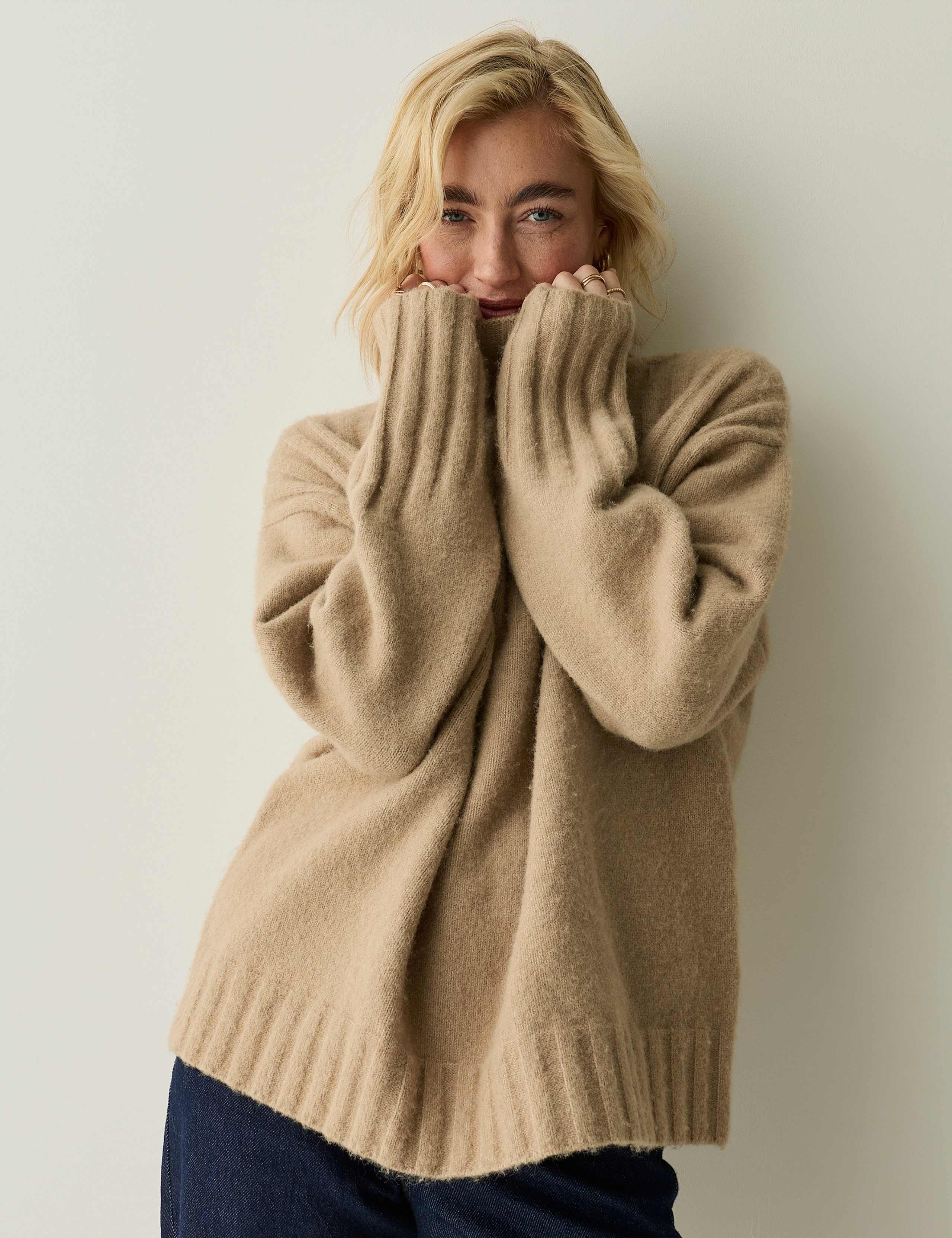 Striped Funnel Neck Relaxed Jumper 3 of 7