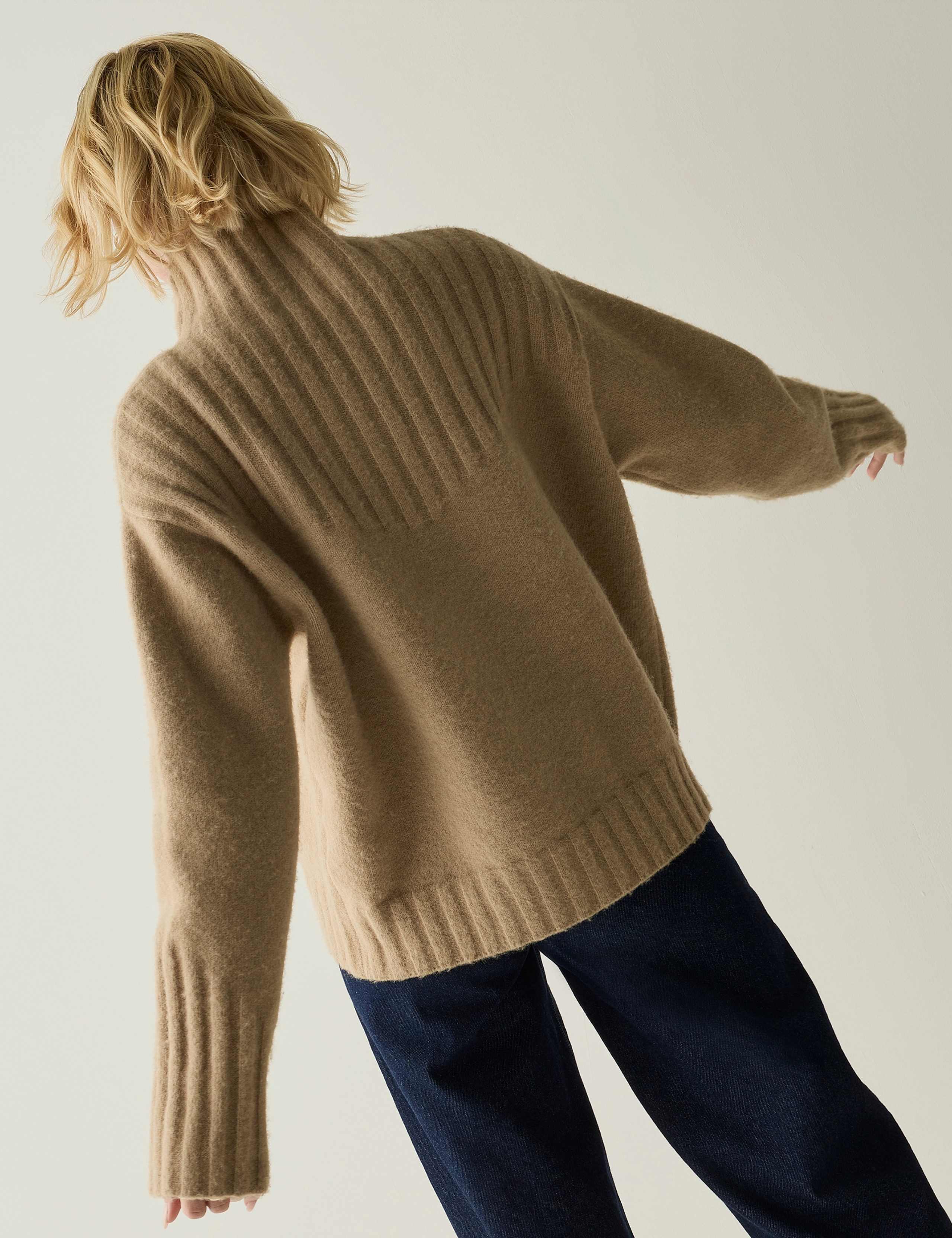 Striped Funnel Neck Relaxed Jumper 7 of 7