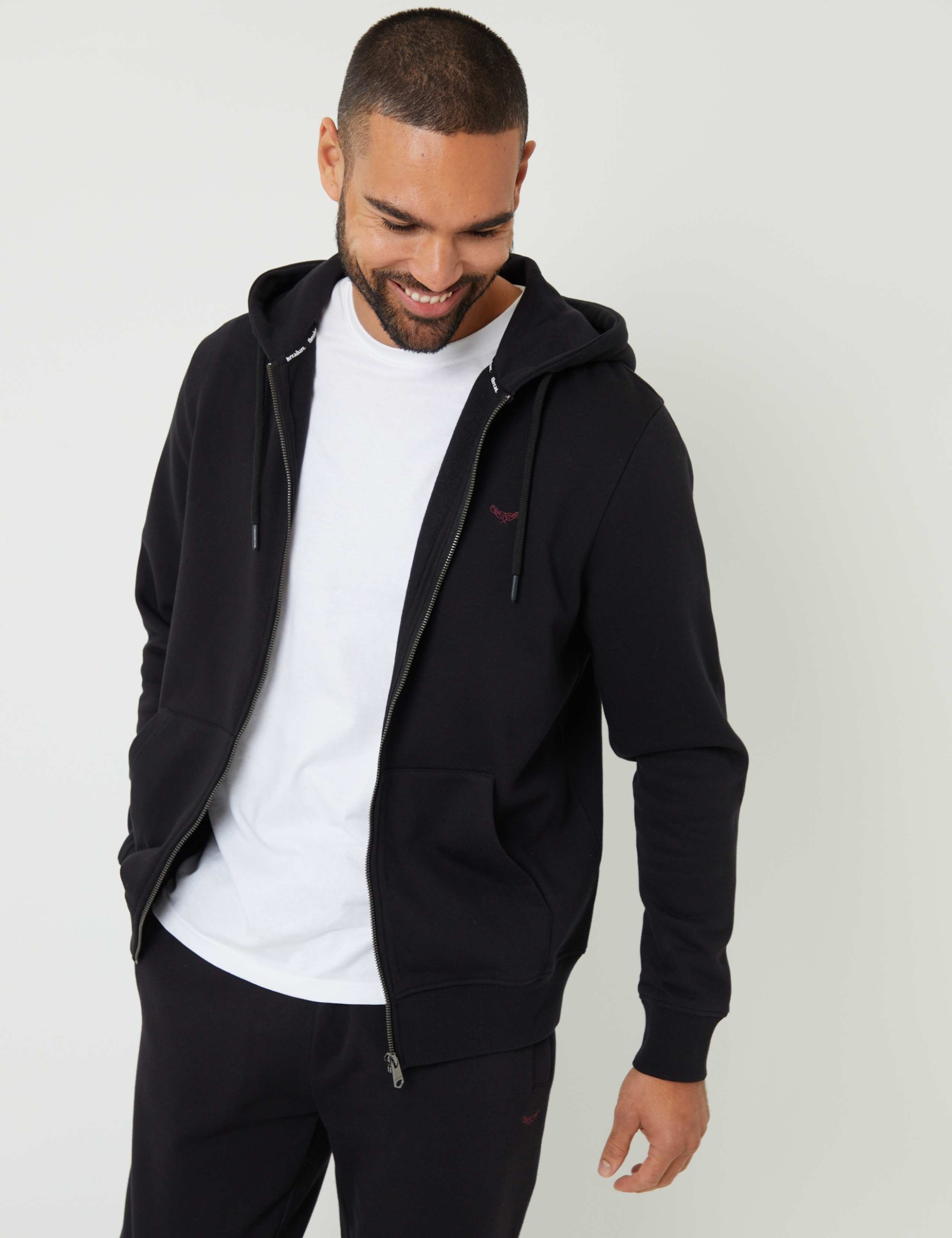 Cotton Blend Zip Up Hoodie 1 of 5