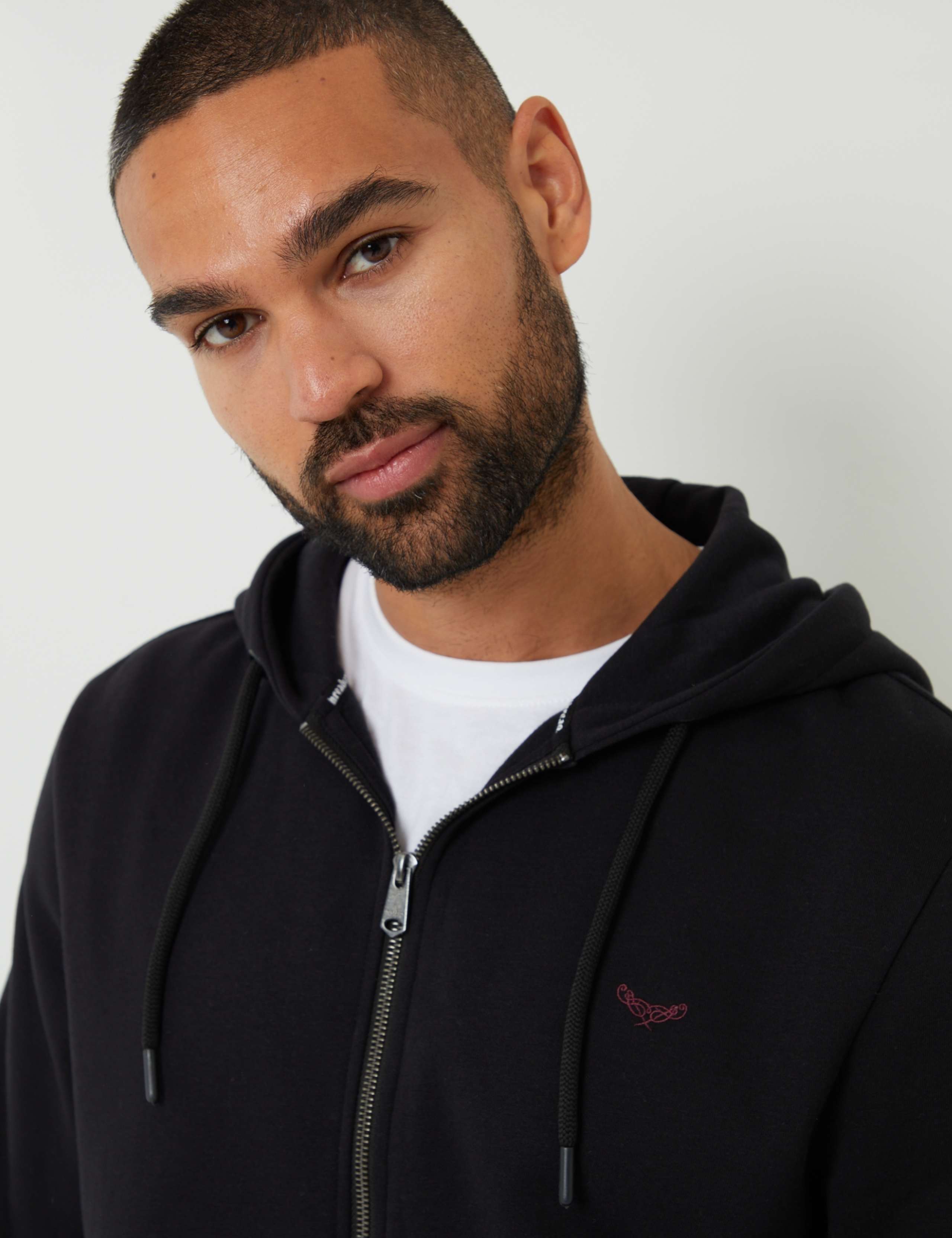 Cotton Blend Zip Up Hoodie 4 of 5