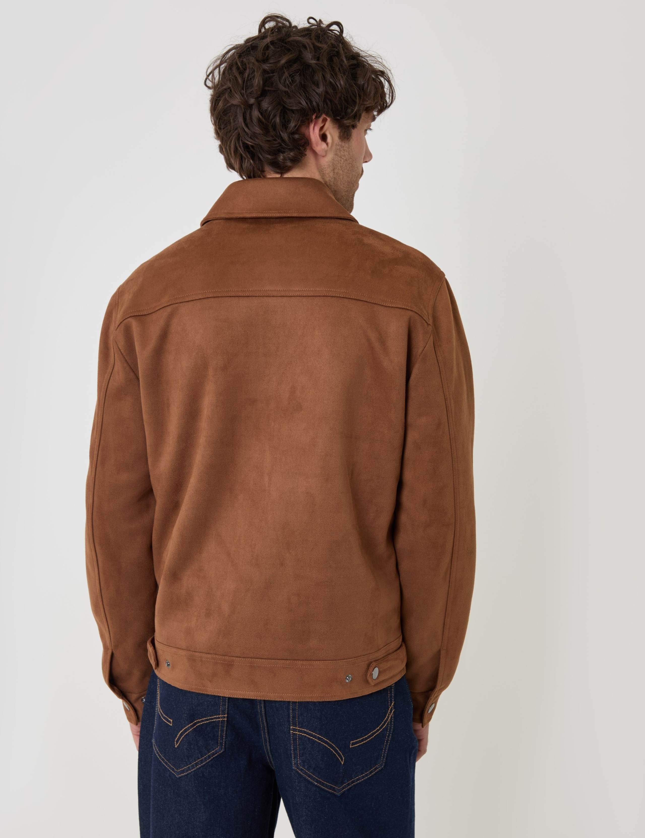 Faux Suede Zip Up Collared Jacket 6 of 6