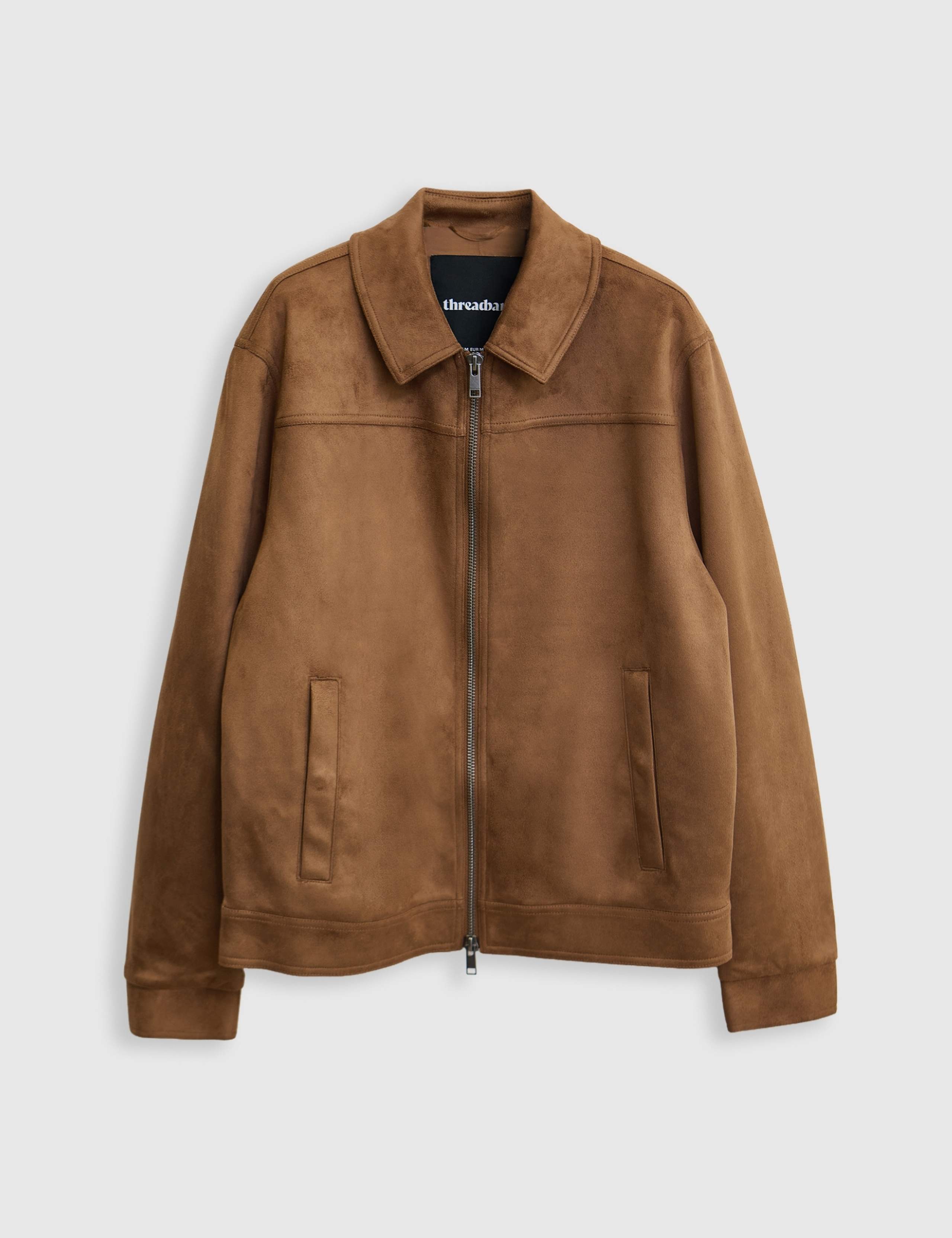Faux Suede Zip Up Collared Jacket 2 of 6