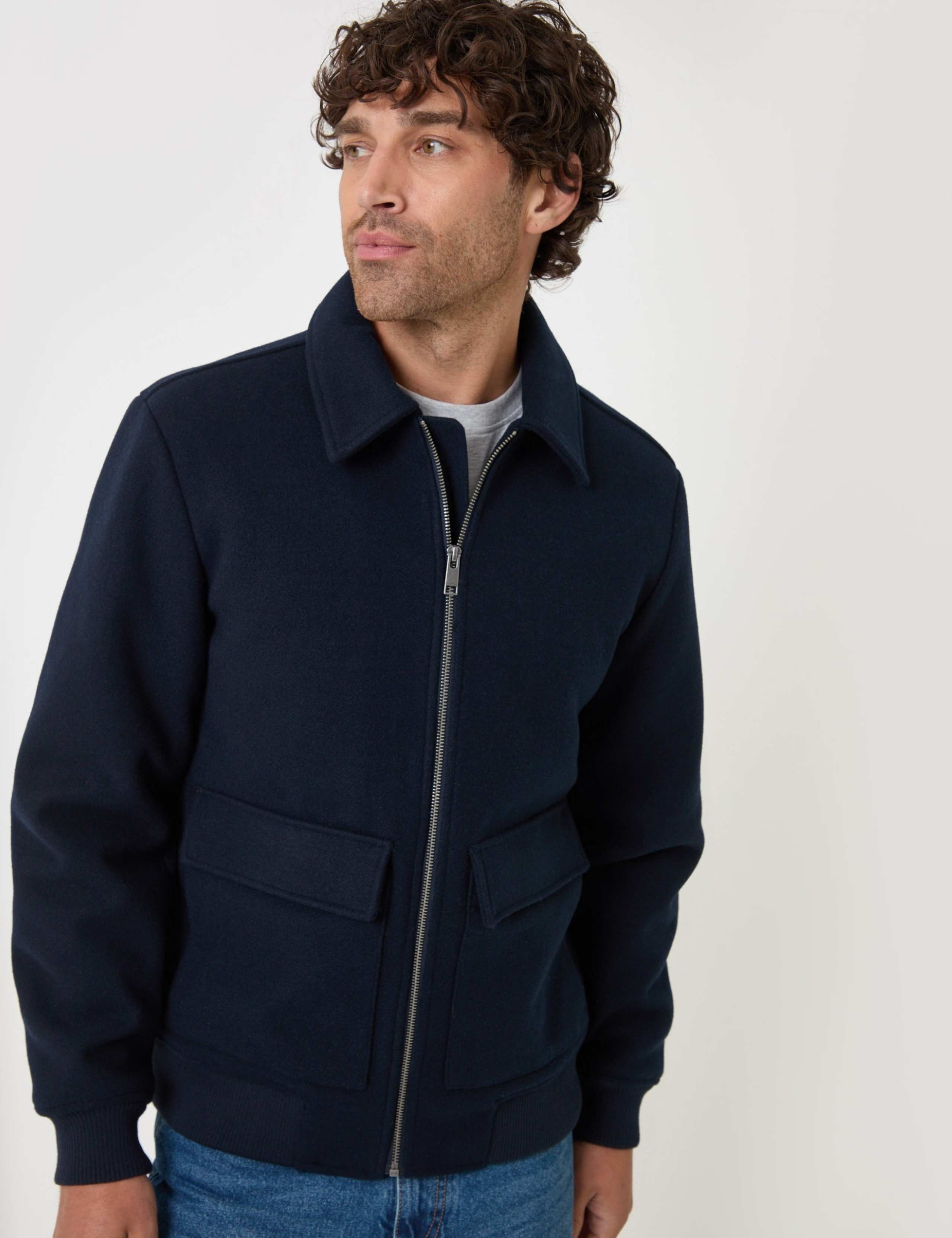 Faux Wool Collared Lightweight Jacket 4 of 7