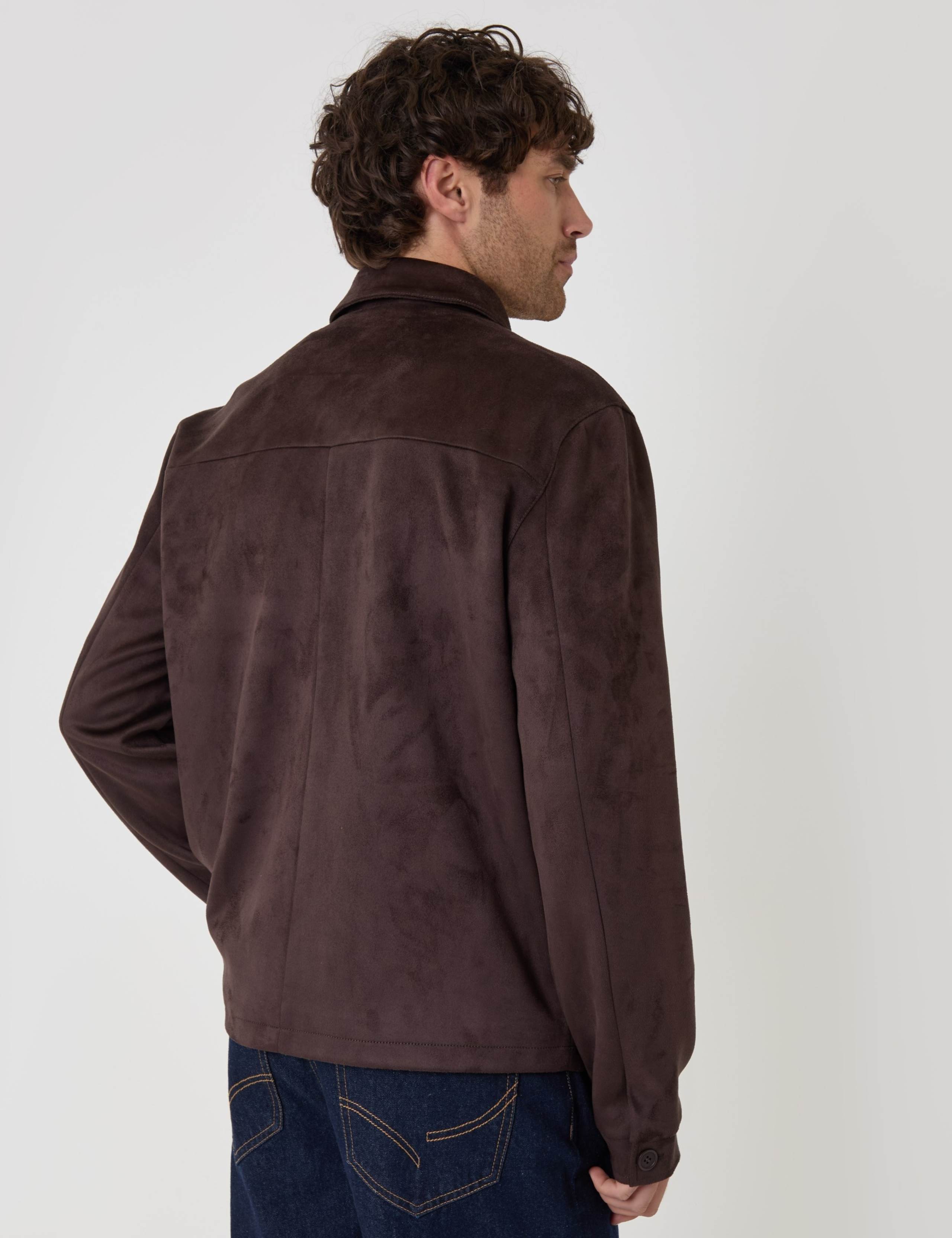 Faux Suede Collared Button Up Jacket 5 of 5