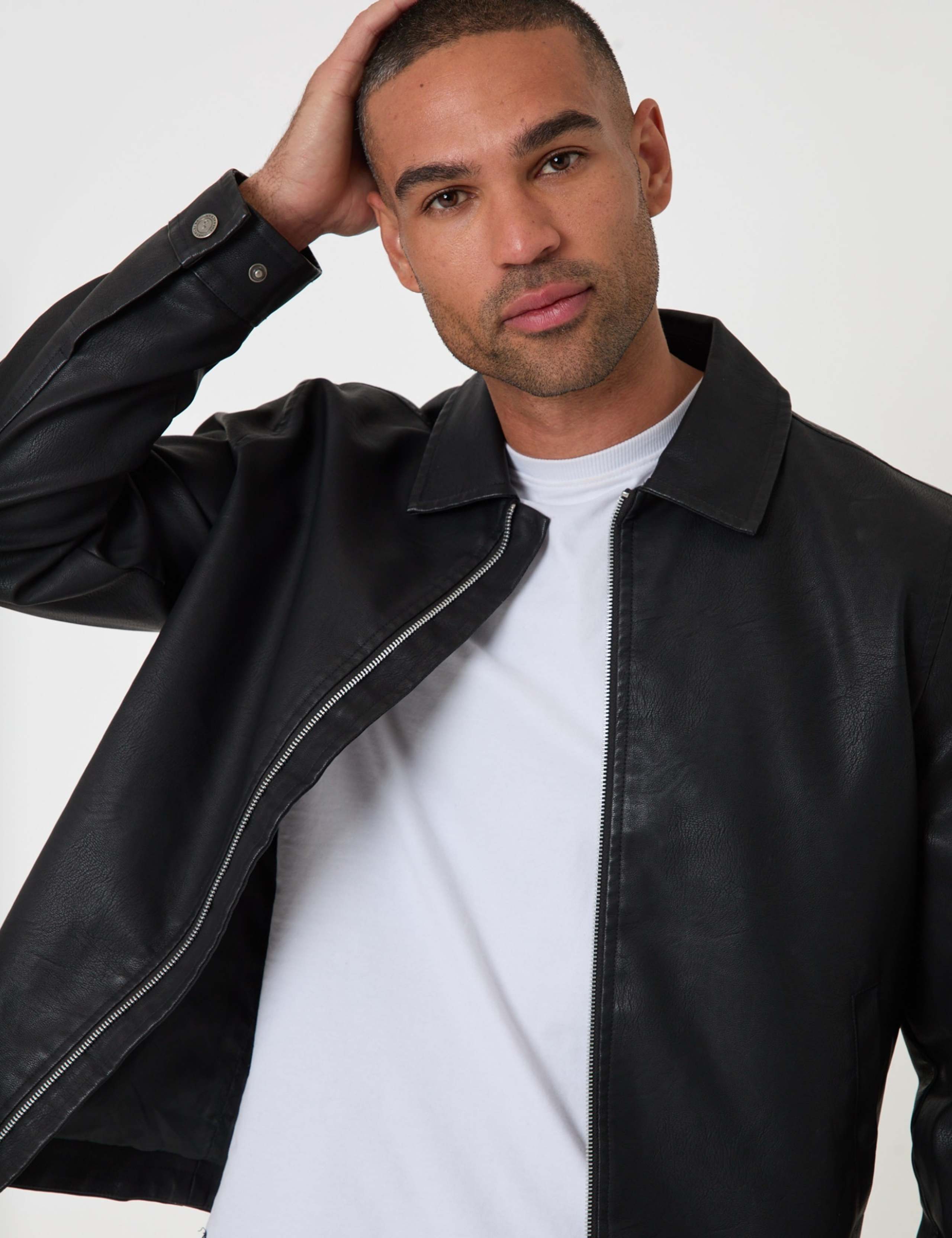 Faux Leather Zip Up Collared Jacket 5 of 6