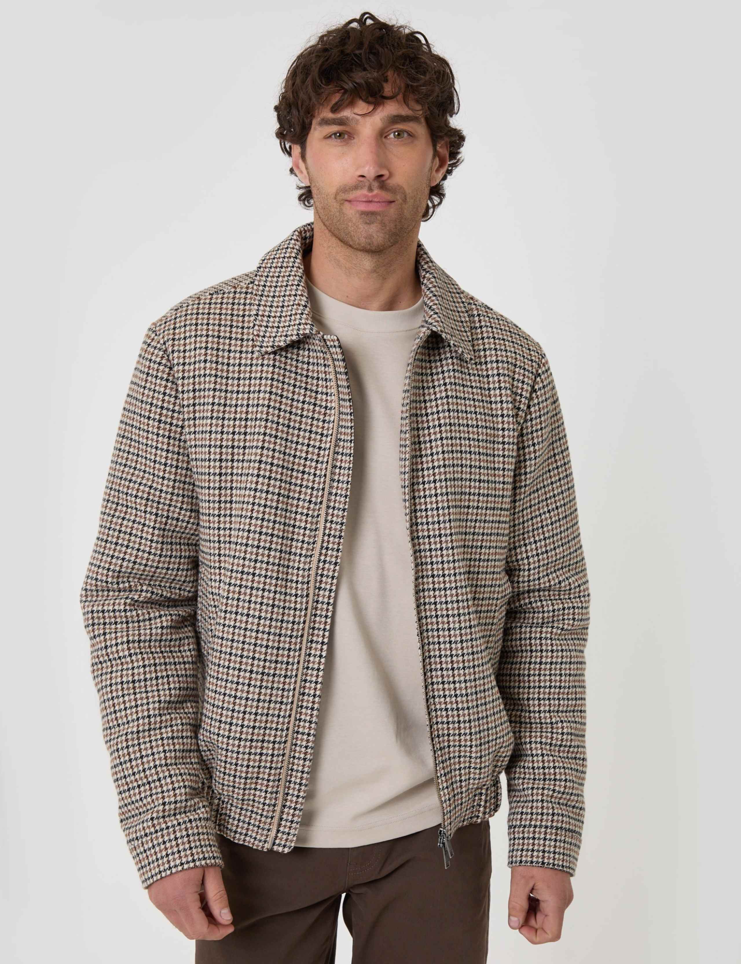 Houndstooth Collared Harrington Jacket 4 of 6