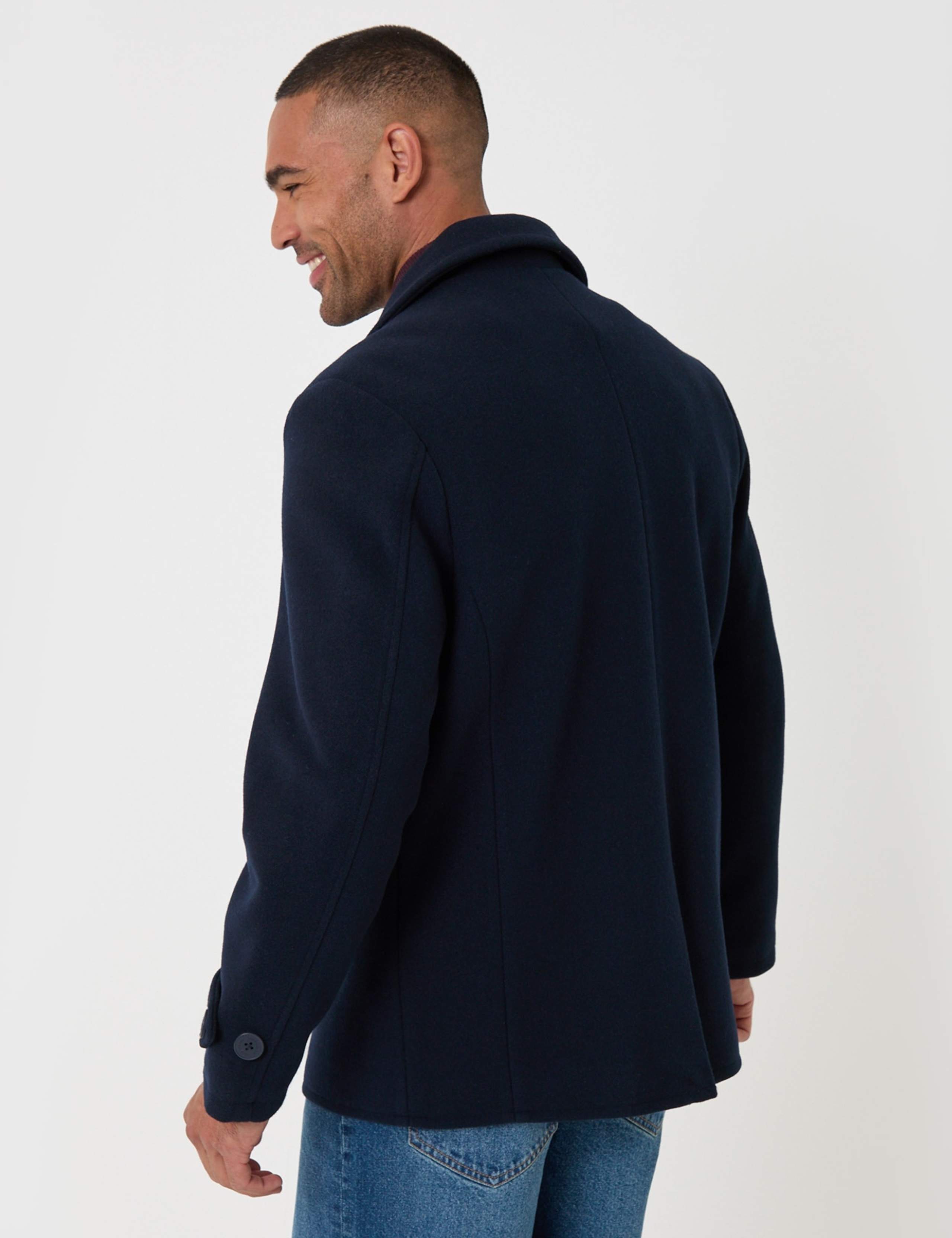 Faux Wool Double Breasted Short Trench Coat 4 of 6