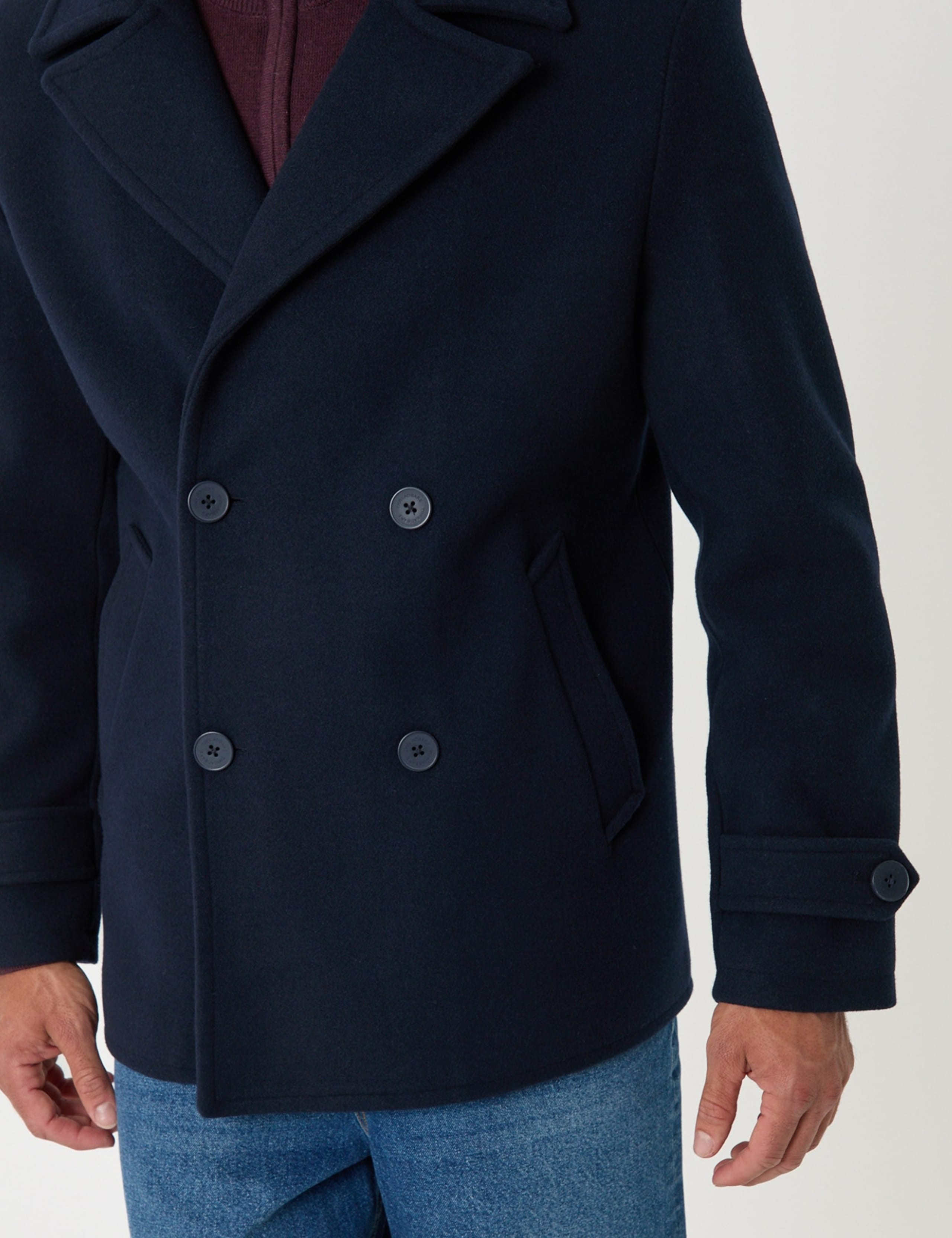Faux Wool Double Breasted Short Trench Coat 6 of 6