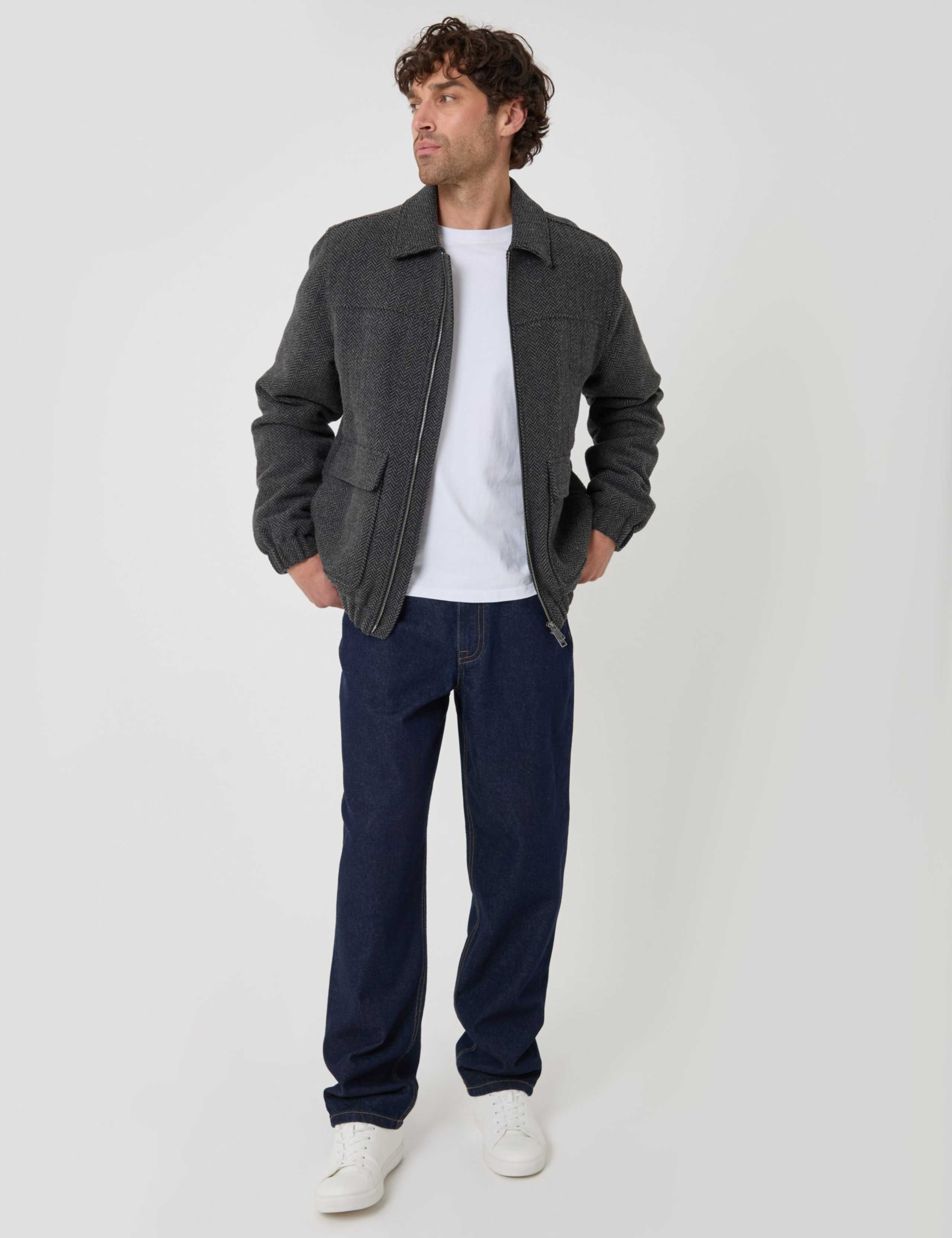 Herringbone Collared Short Jacket 3 of 6