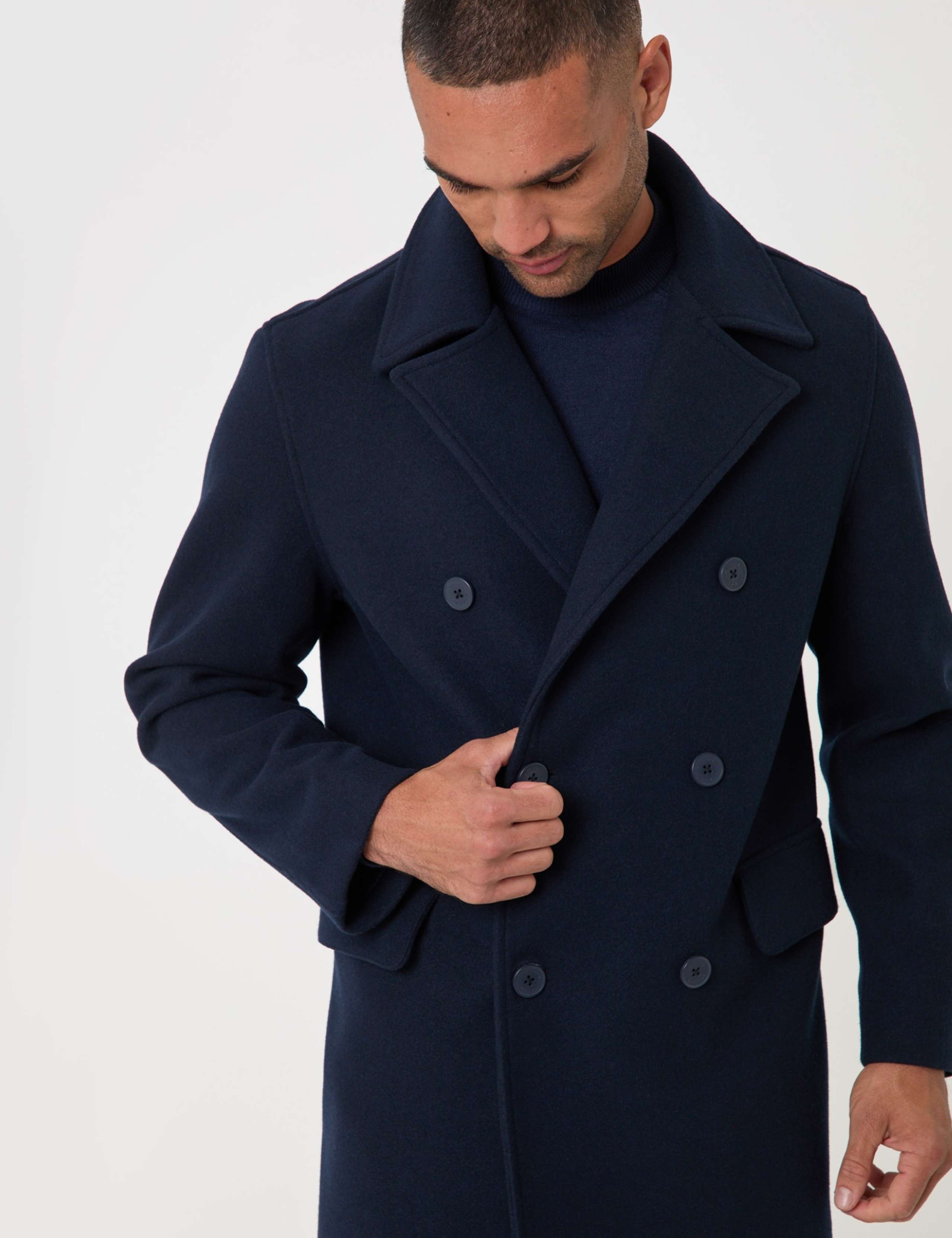 Faux Wool Double Breasted Trench Coat 5 of 6