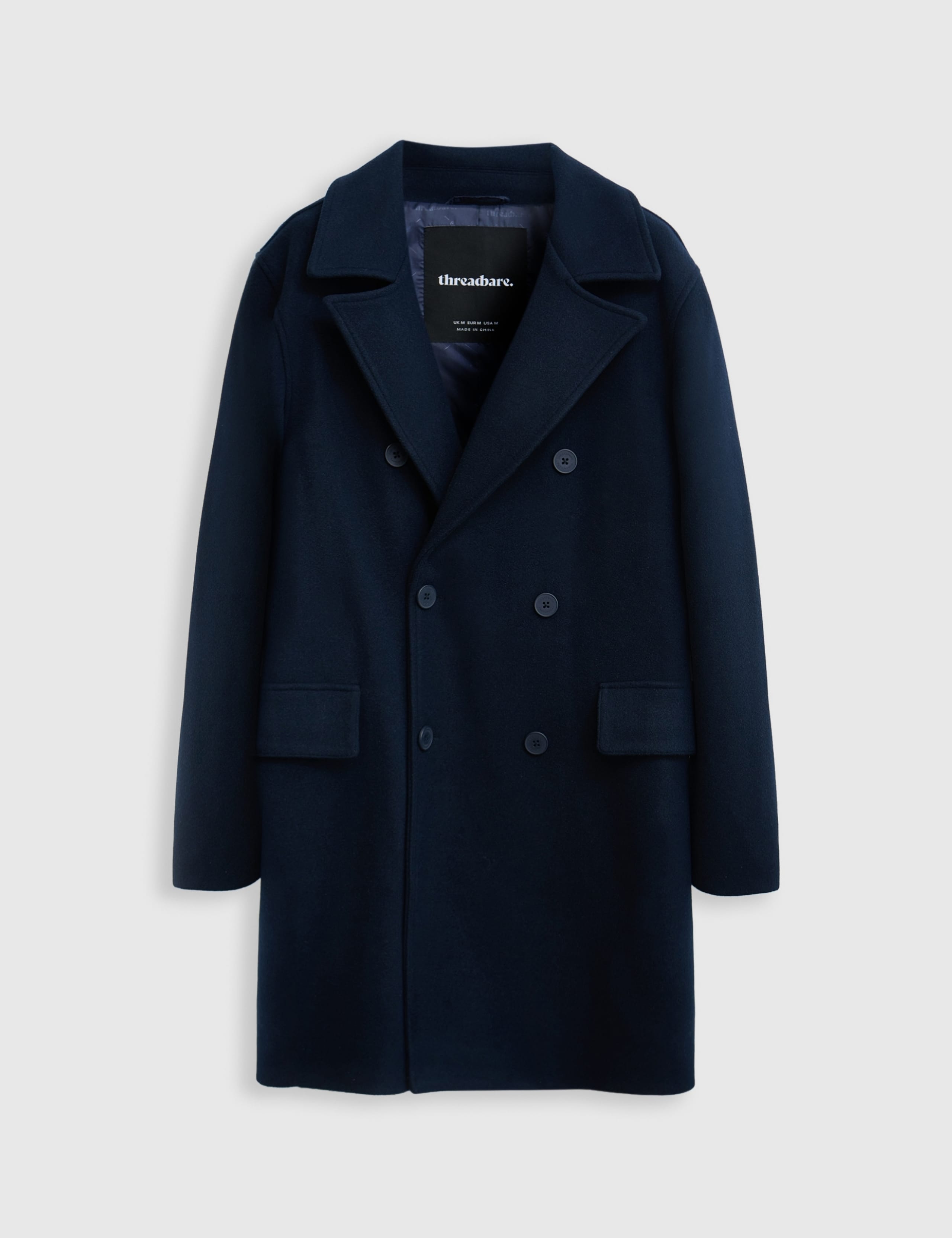 Faux Wool Double Breasted Trench Coat 2 of 6