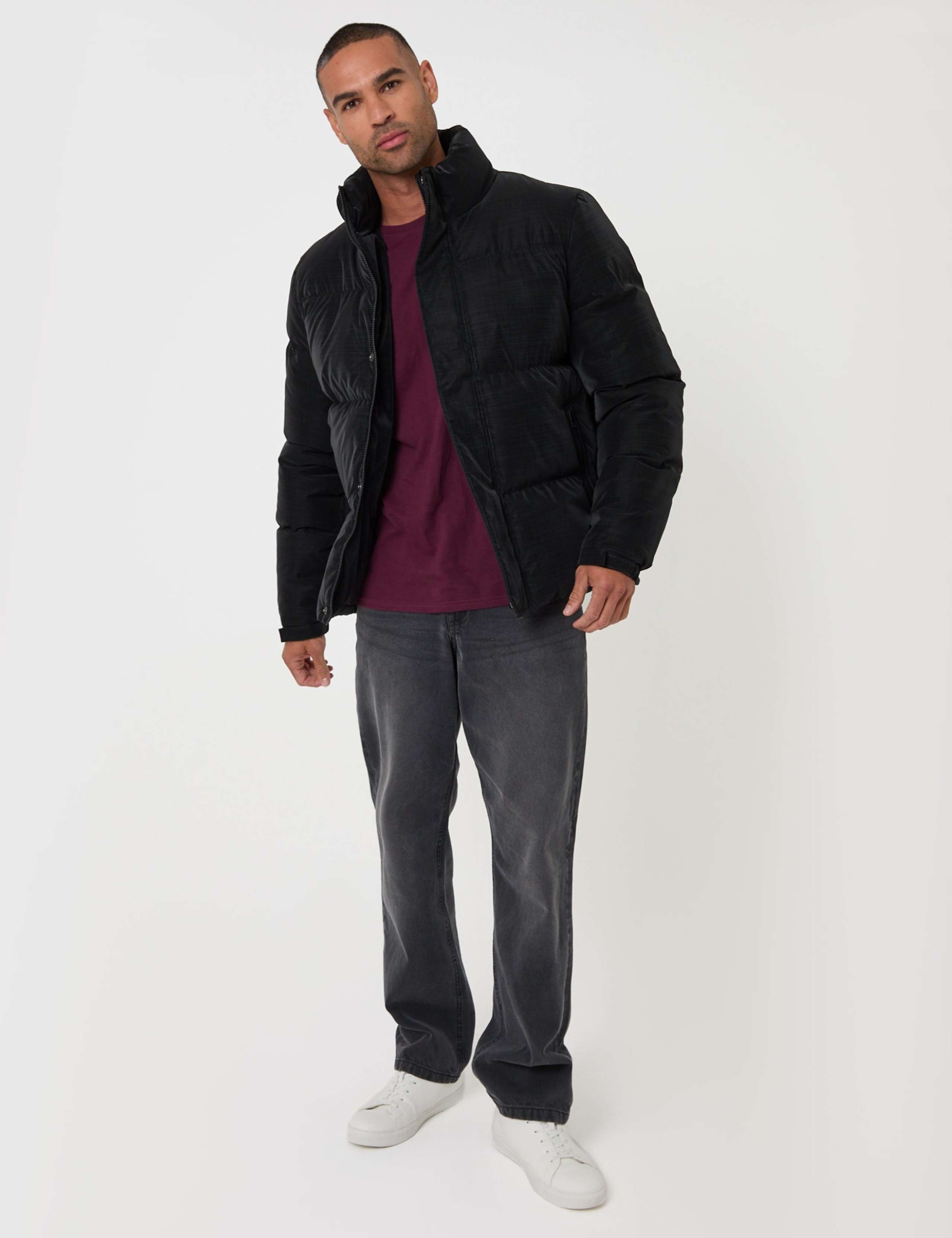 Padded Funnel Neck Puffer Coat 3 of 6