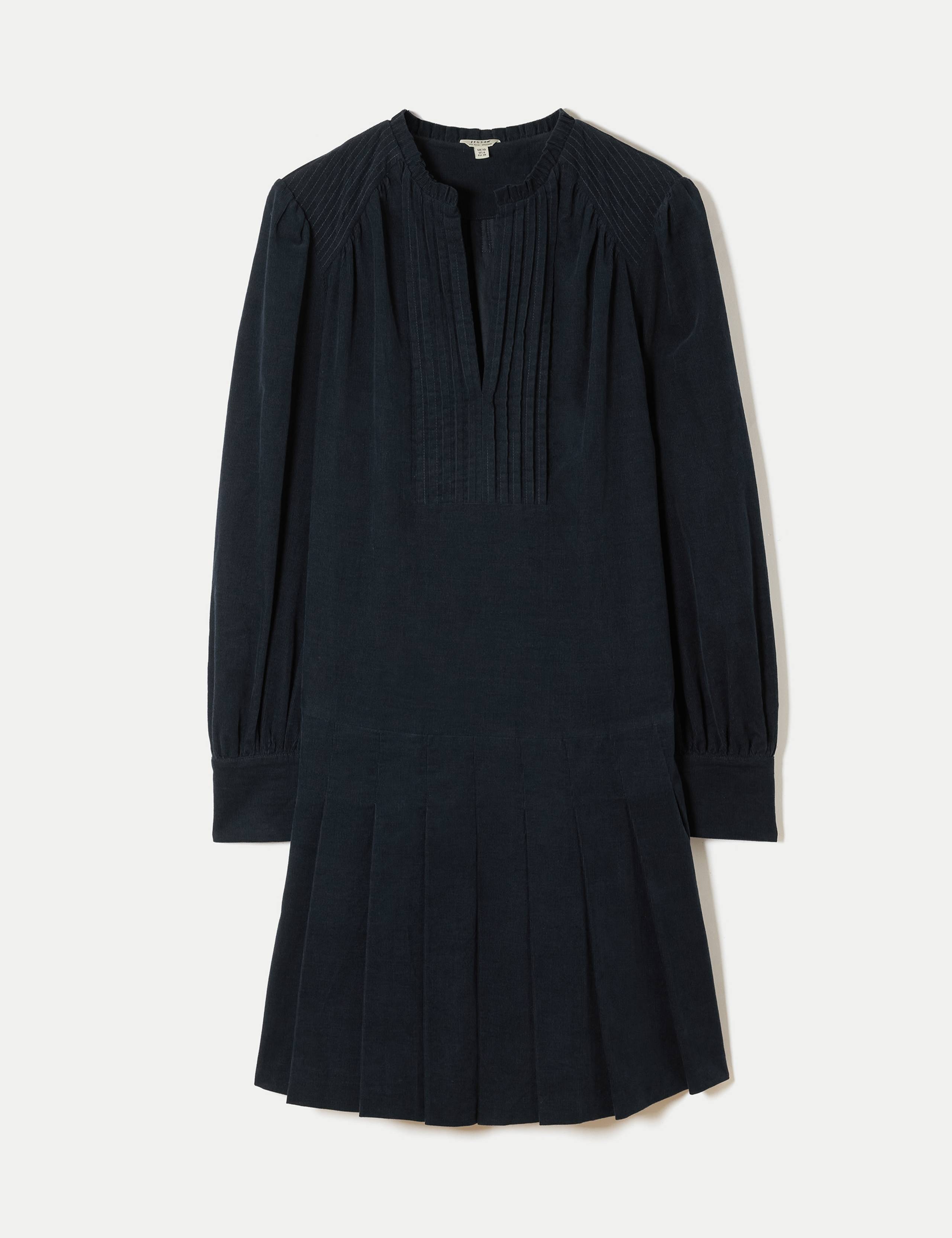 Cord Pleated Tiered Mini Dress 2 of 6