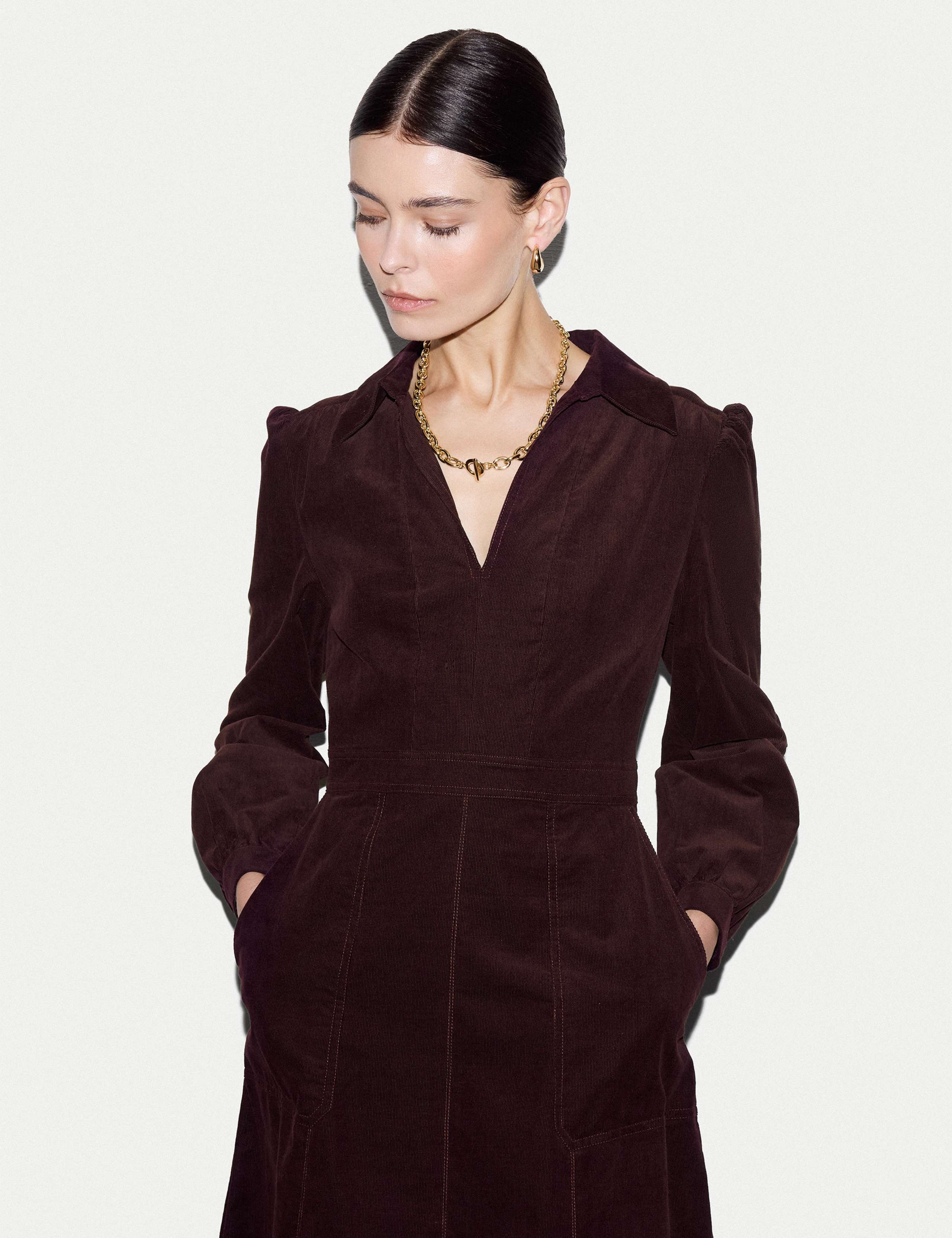 Cord Waisted Midi Dress 4 of 6